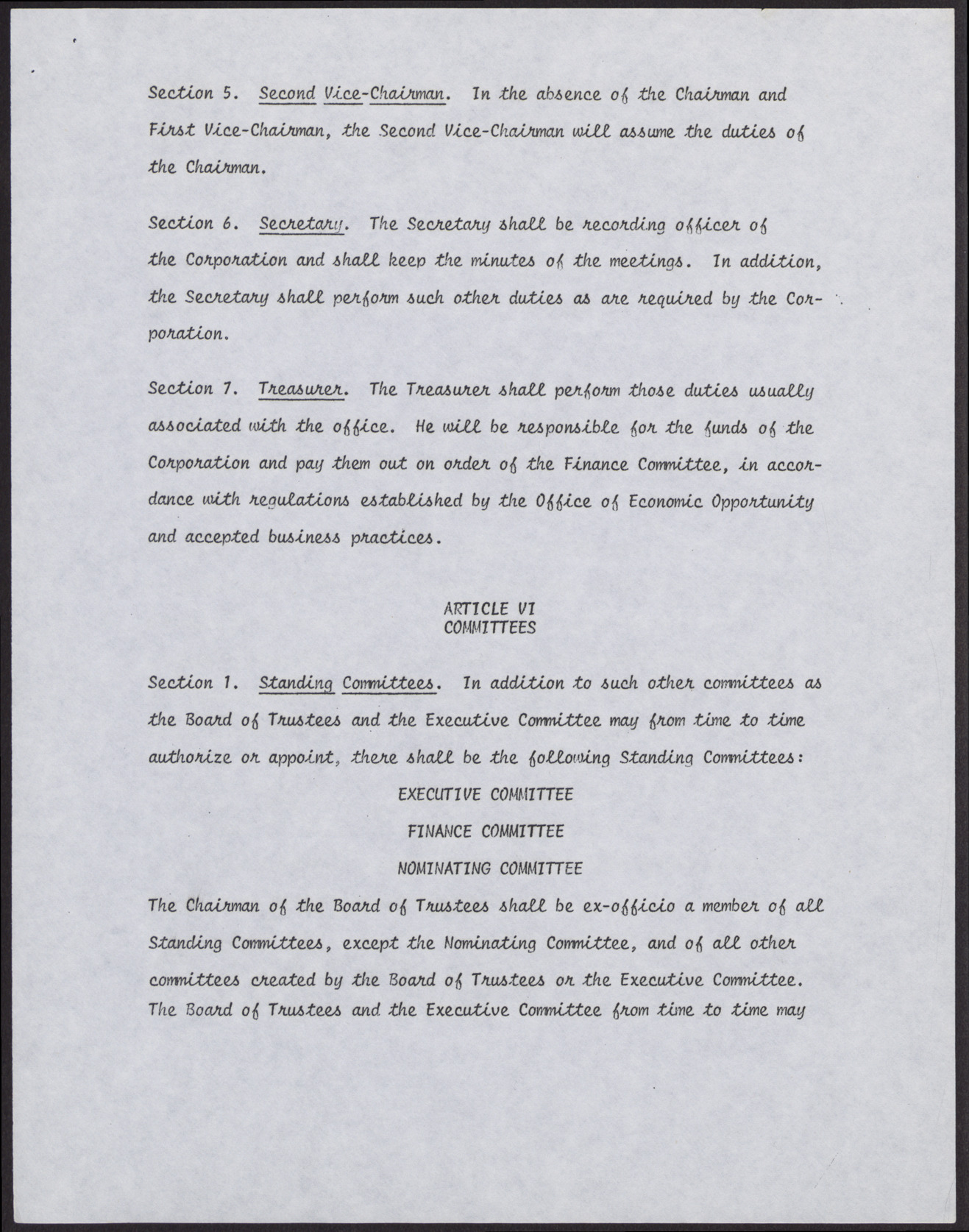 Operation Independence Incorporated Bylaws (9 pages), no date, page 4