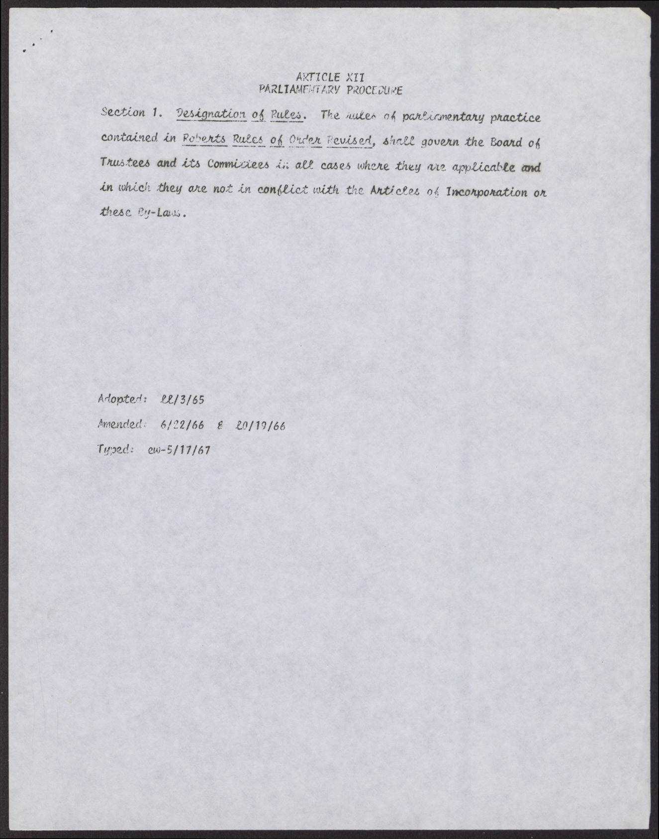 Operation Independence Incorporated Bylaws (9 pages), no date, page 9