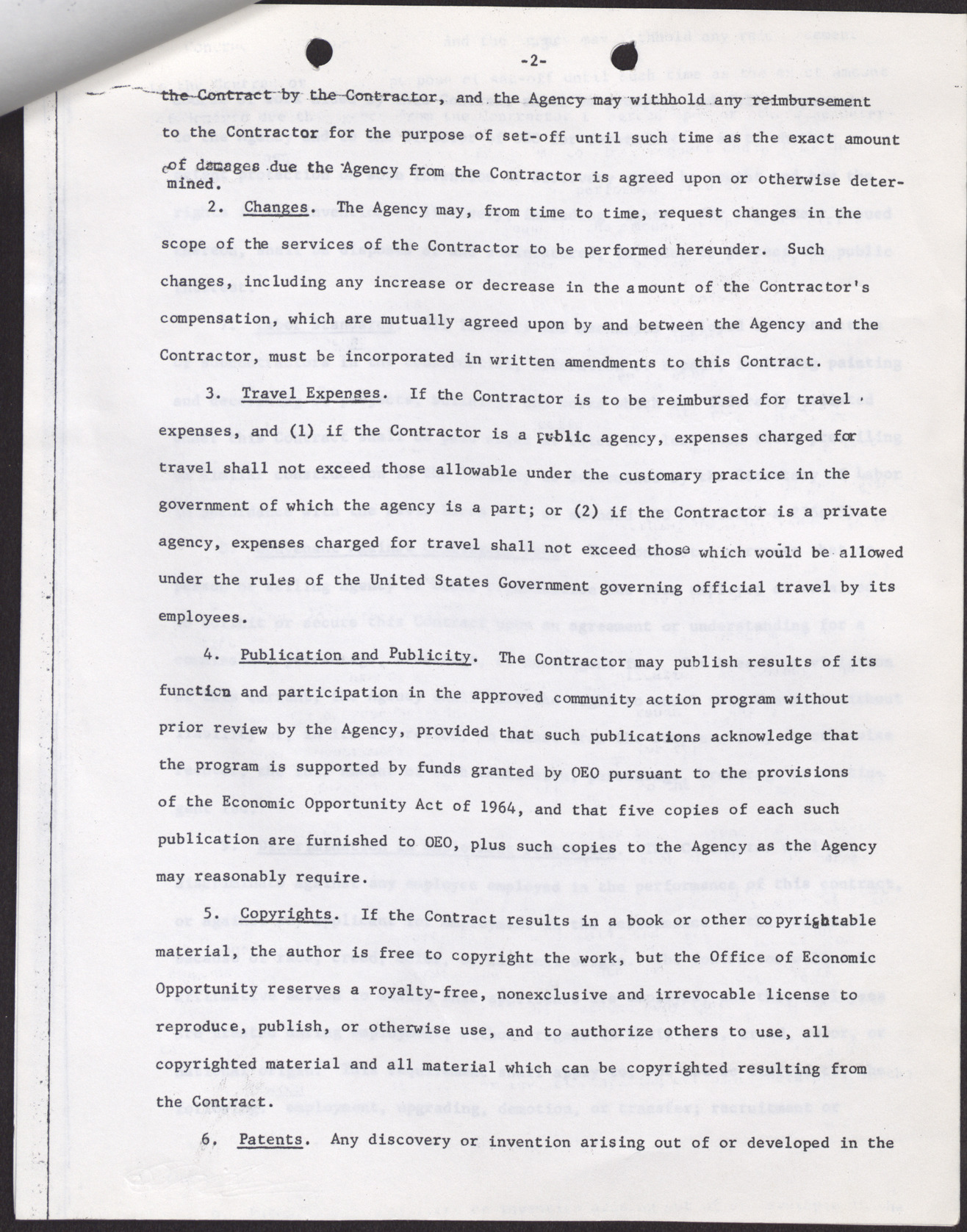 Contract of Agreement between Operation Independence and Manpower Development Center Parts I & II  (7 pages), no date, page 5