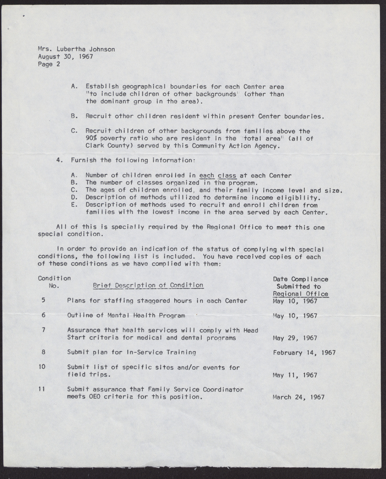 Letter to Mrs. Lubertha M. Johnson from W. F. Cottrell (3 pages), August 30, 1967, page 2