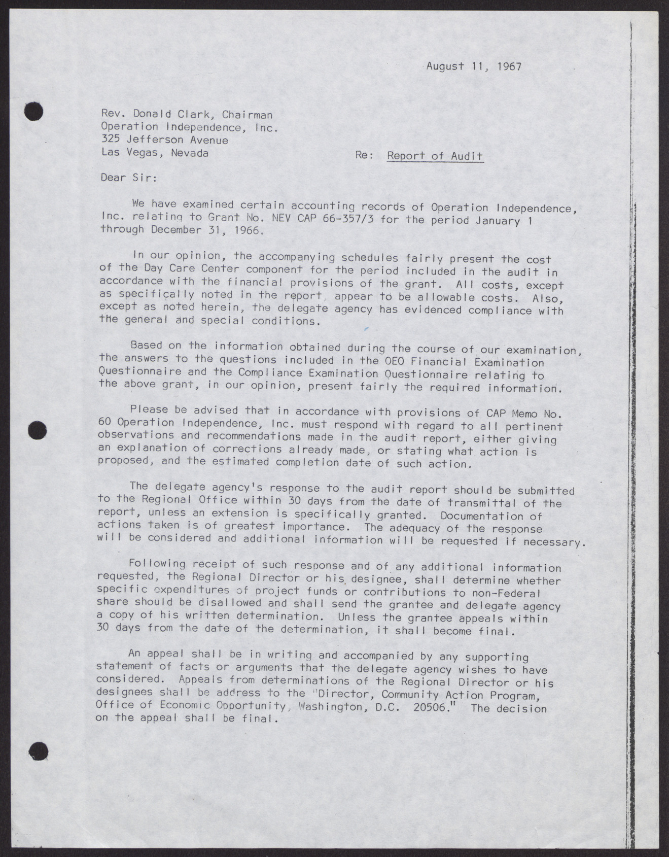 Letter Rev. Donald Clark from Evelyn H. Maudlin (2 pages), August 11, 1967