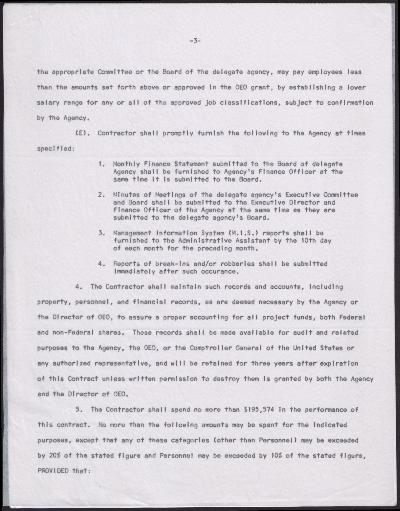 Contract of agreement between the EOB ad Operation Independence, Inc. (6 pages), January 1, 1968, page 3