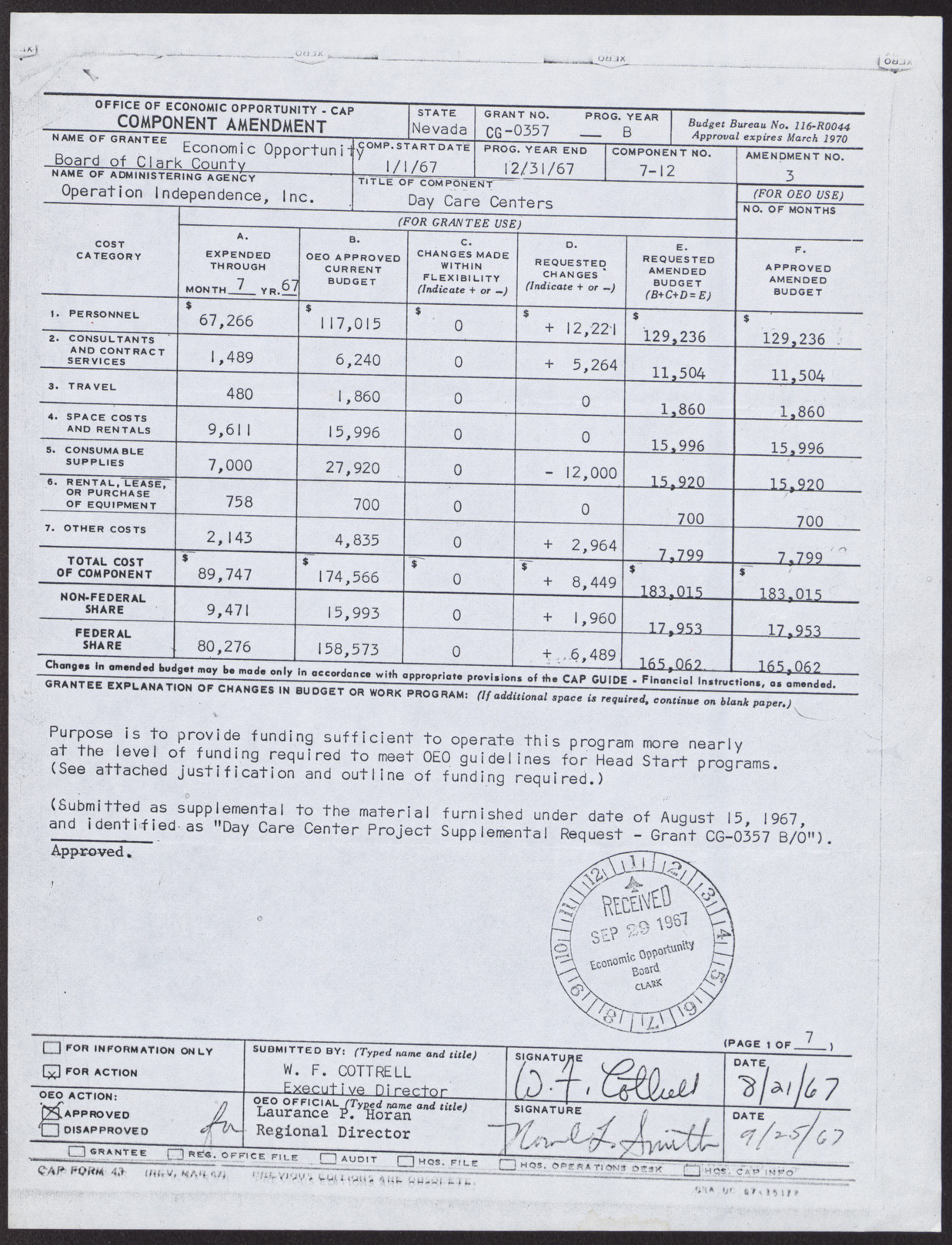 Financial Reports for the Economic Opportunity Board of Clark County (4 pages), 1968, page 3