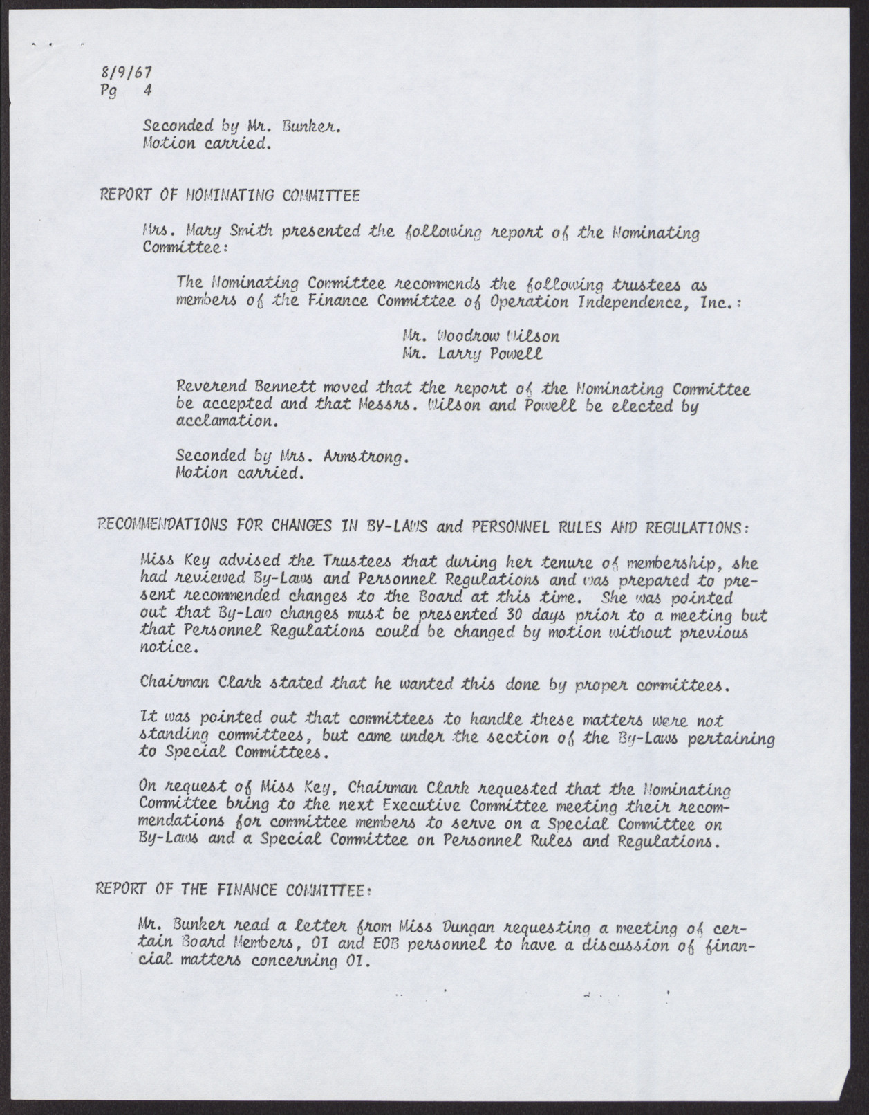 Minutes from Operation Independence Board Meeting (5 pages each), August 9, 1967, page 4