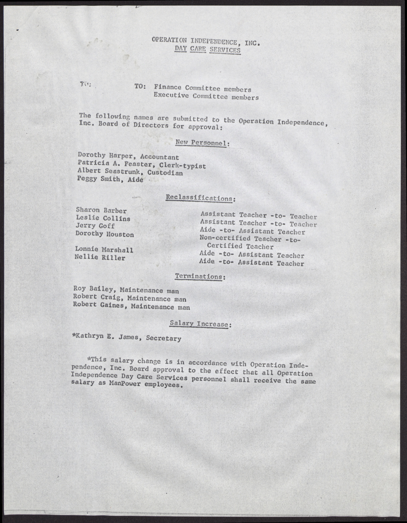 Minutes from Operation Independence Joint Meeting of Finance and Executive Committee (4 pages), December 6, 1968, page 3