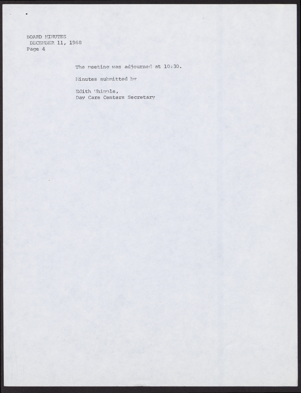 Minutes from Operation Independence meeting (4 pages), December 11, 1968, page 4