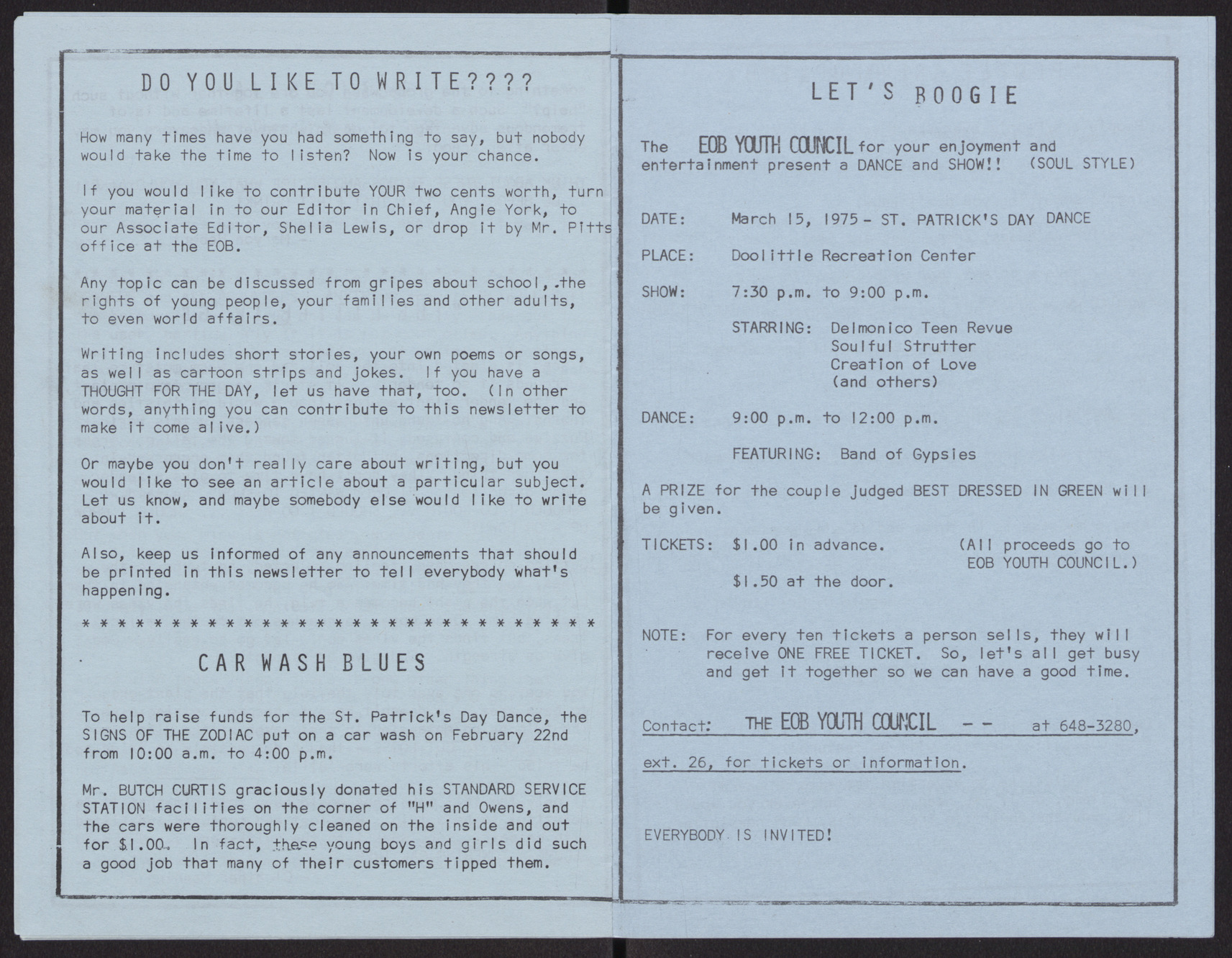 Newsletter, Issue 1 of "What it Is" (16 pages), February 25, 1975, page 10-11