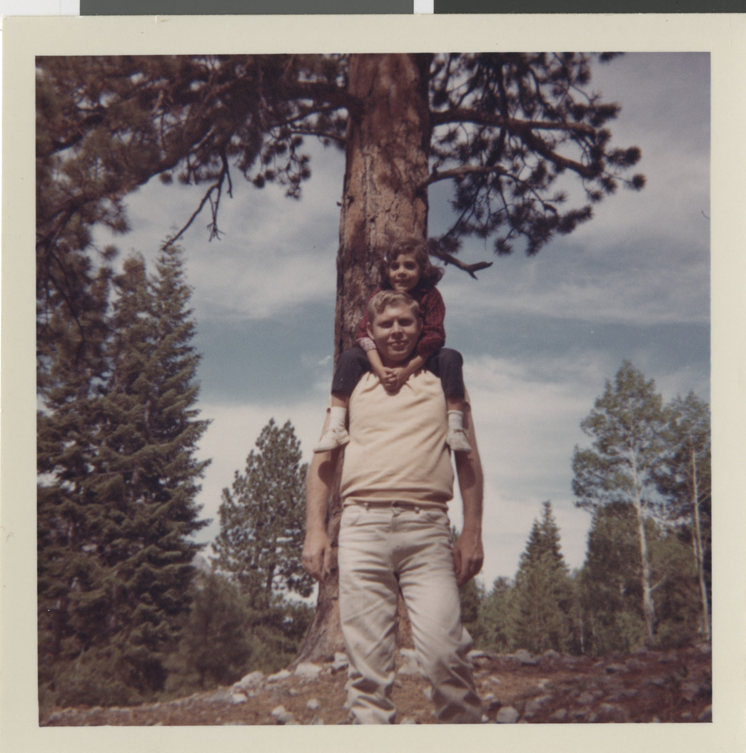Photograph of Stuart Mason with his daughter Debbie at Mt. Charleston, July 4, 1965