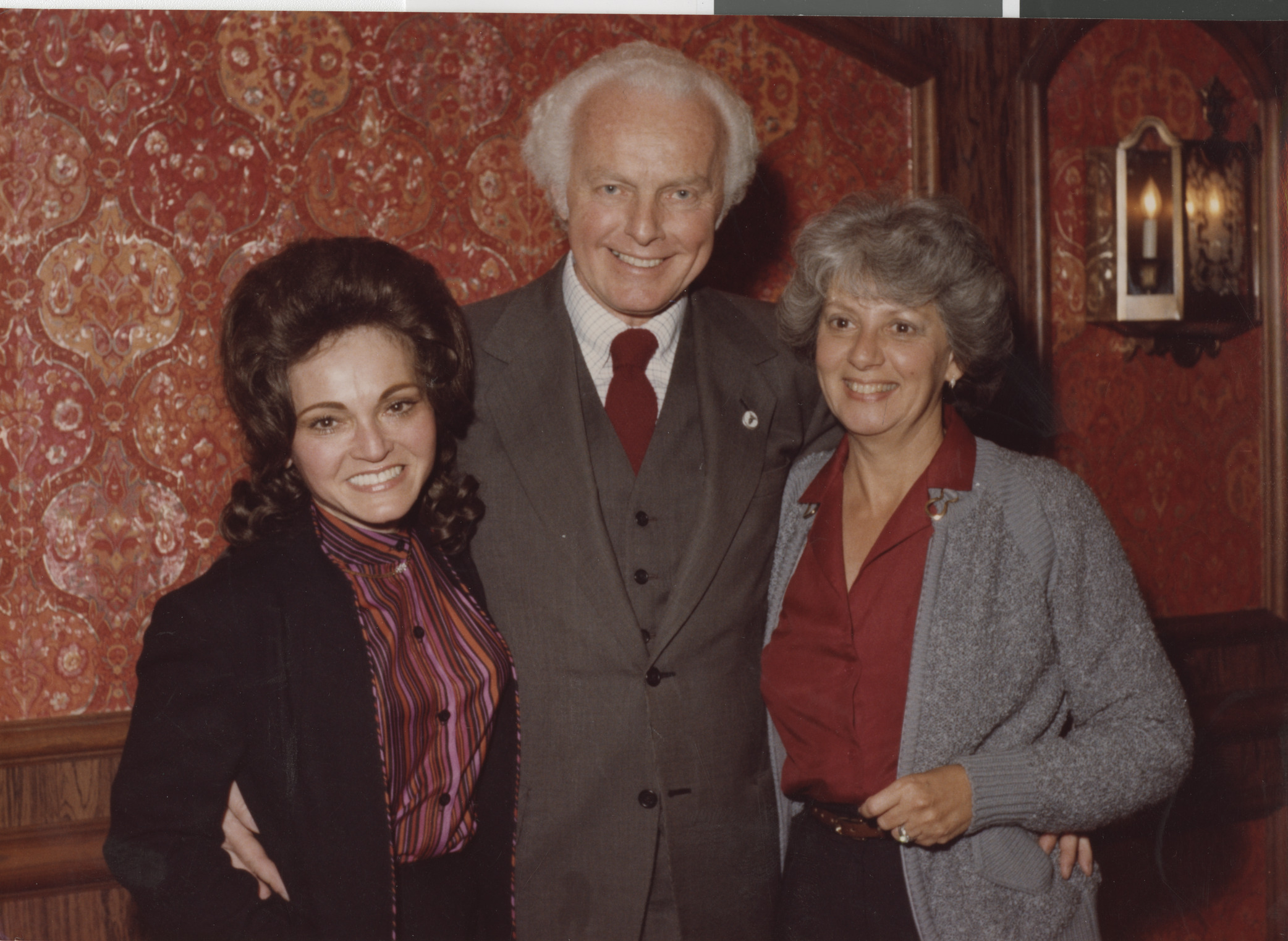 Tom Santos with unidentified woman and Dorothy Eisenberg, January 1982