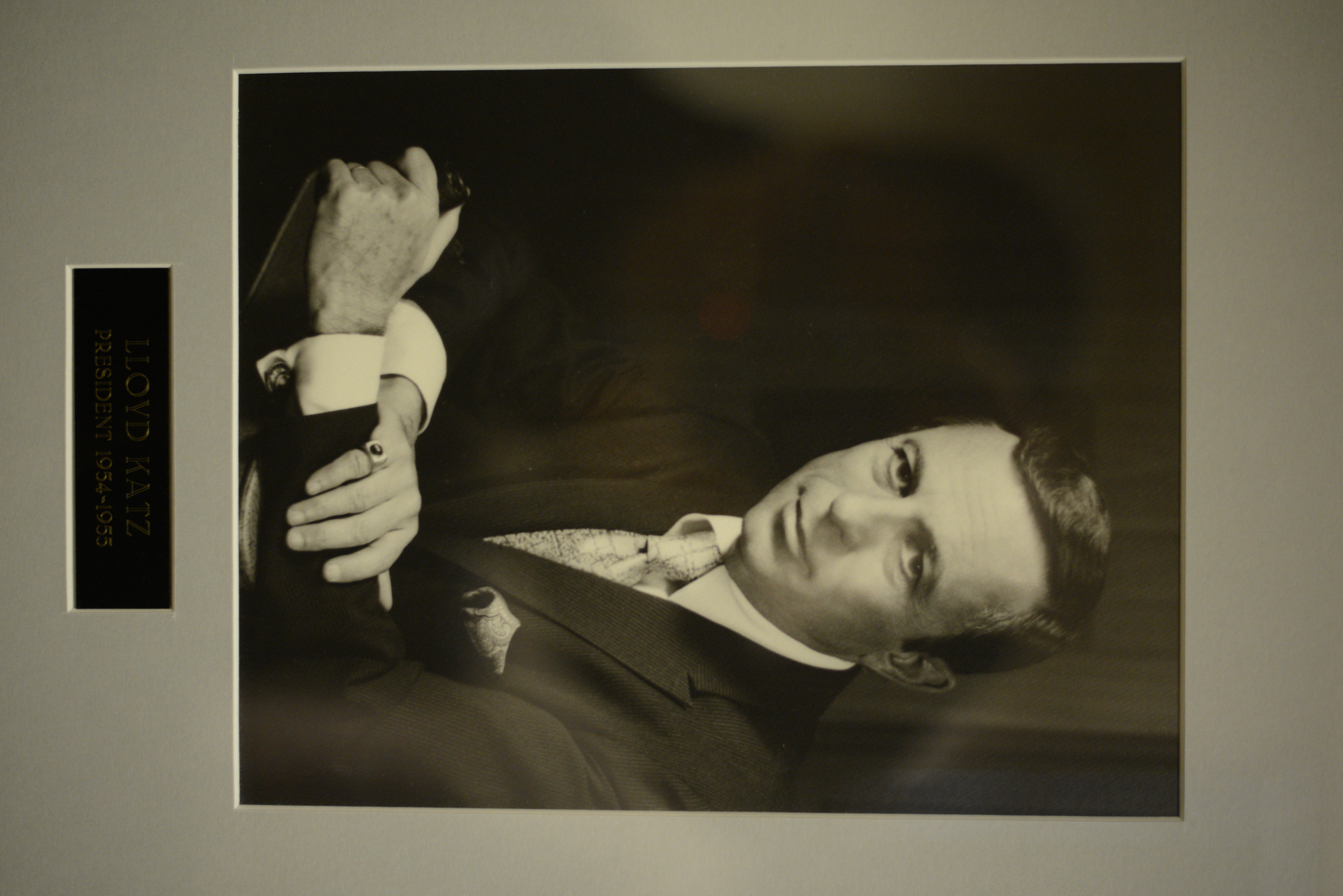Portrait of Lloyd Katz, Temple Beth Sholom president, 1954-1955