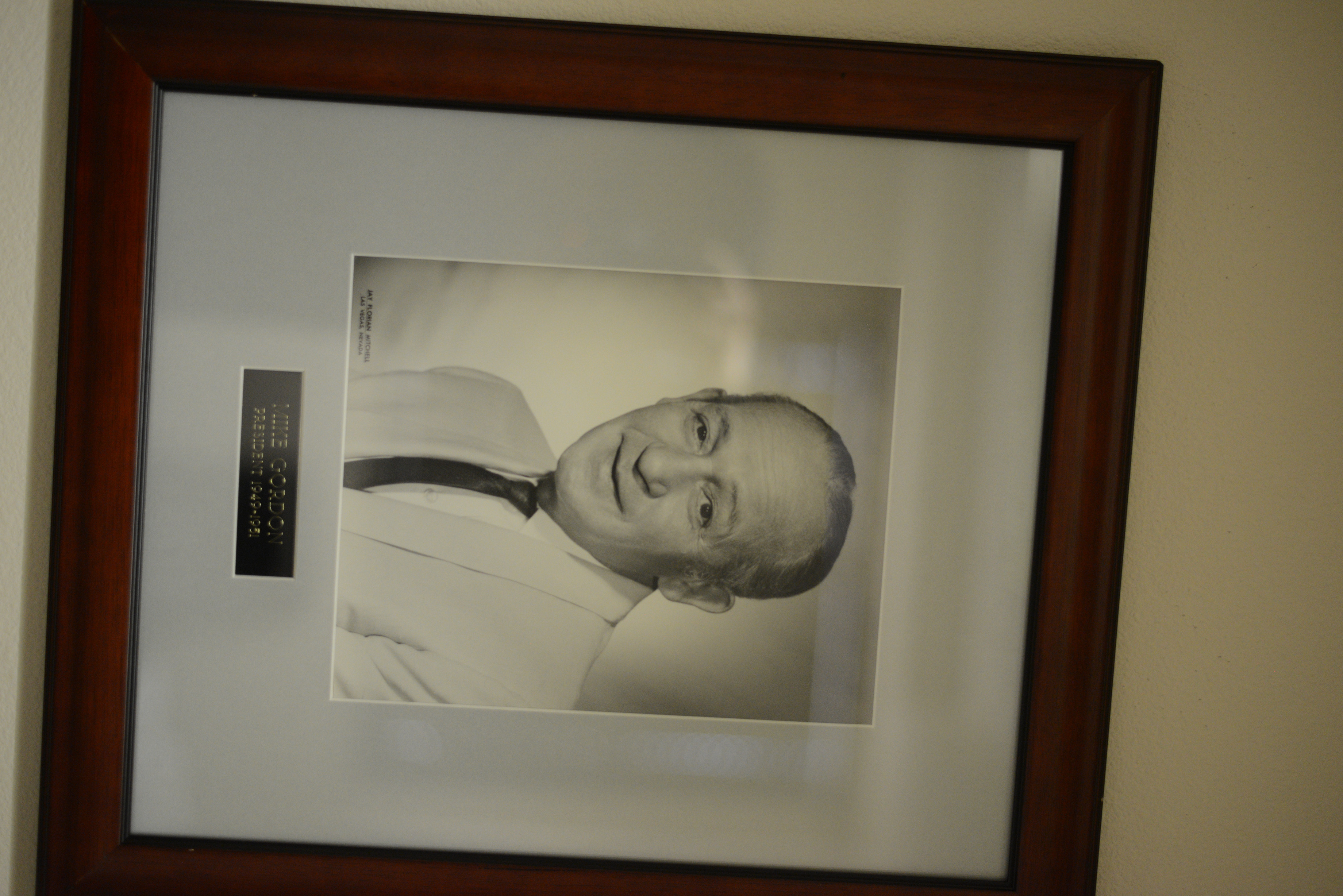 Portrait of Mike Gordon, Temple Beth Sholom president, 1949-1951