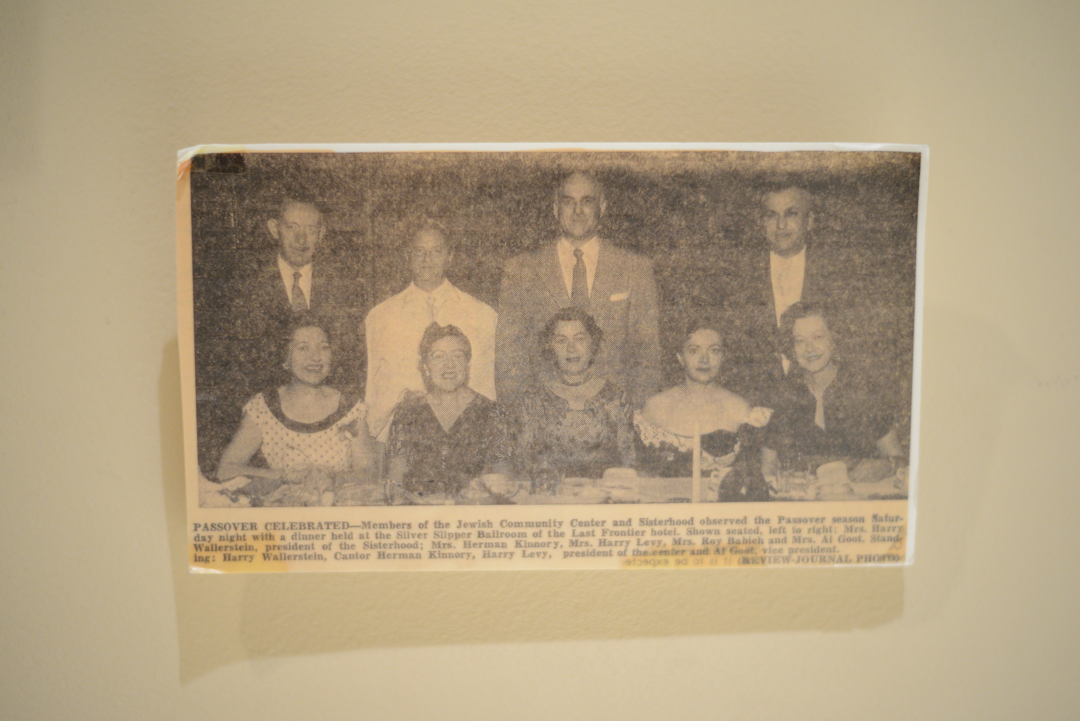 Photograph of newspaper clipping, Passover Celebrated, Las Vegas Review-Journal, date unknown