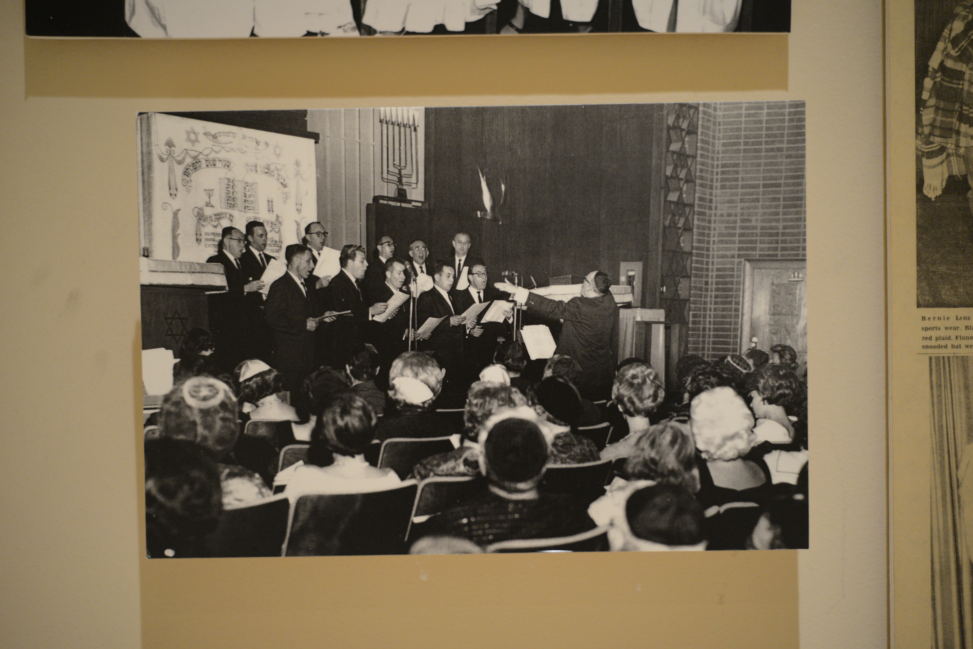 Photograph of a choir singing in temple, date unknown