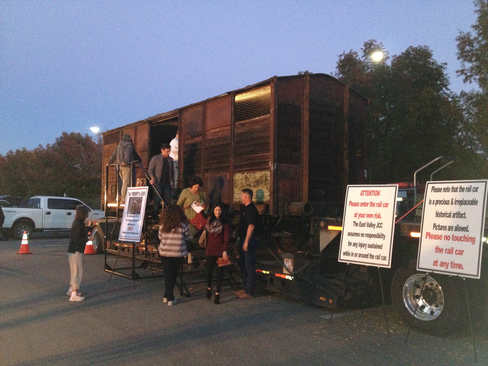 Cattle car on display at Green Valley Ranch parking lot, 2013