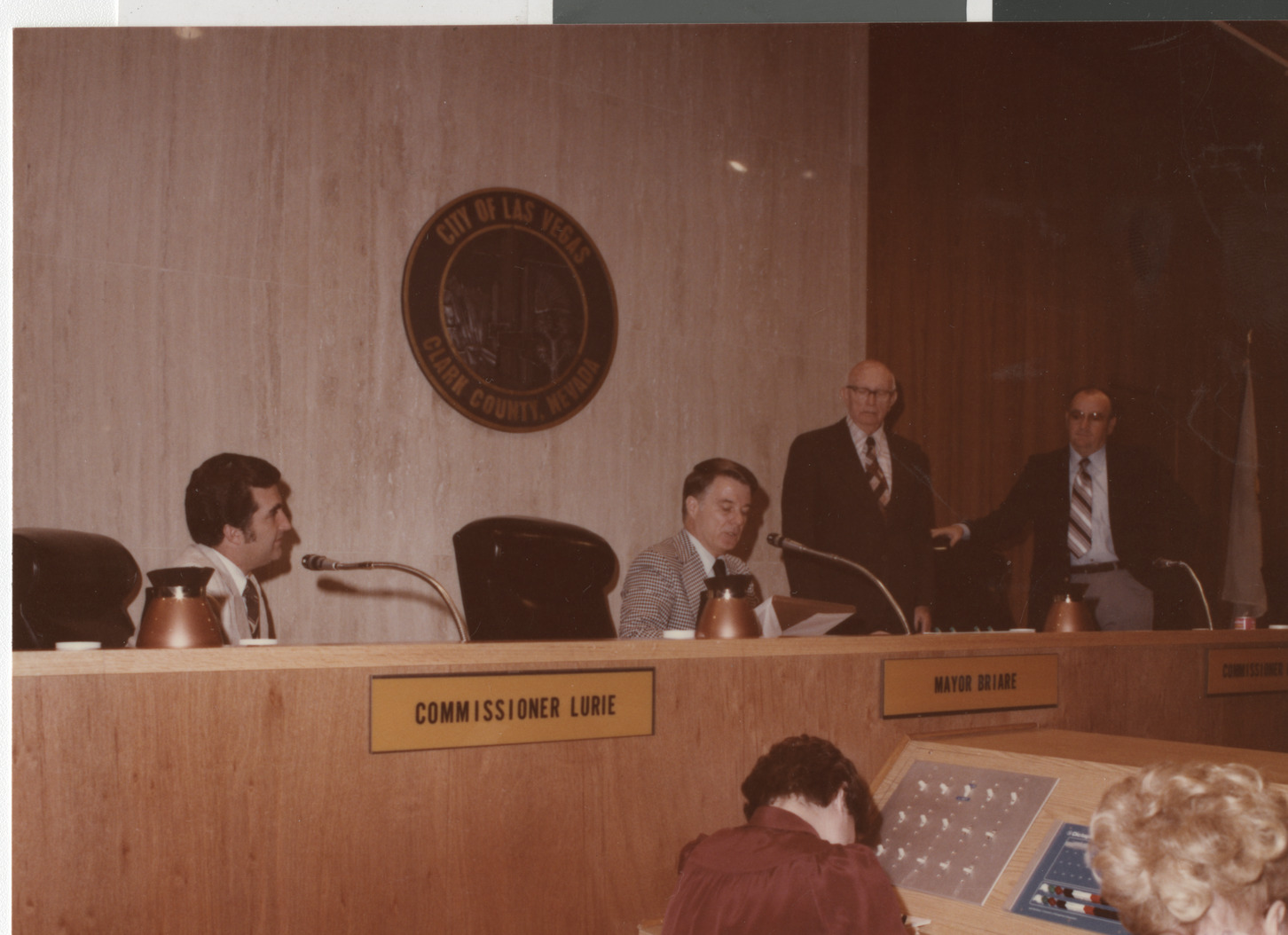 Photograph of Ron Lurie (left) and Mayor Briare, circa 1978