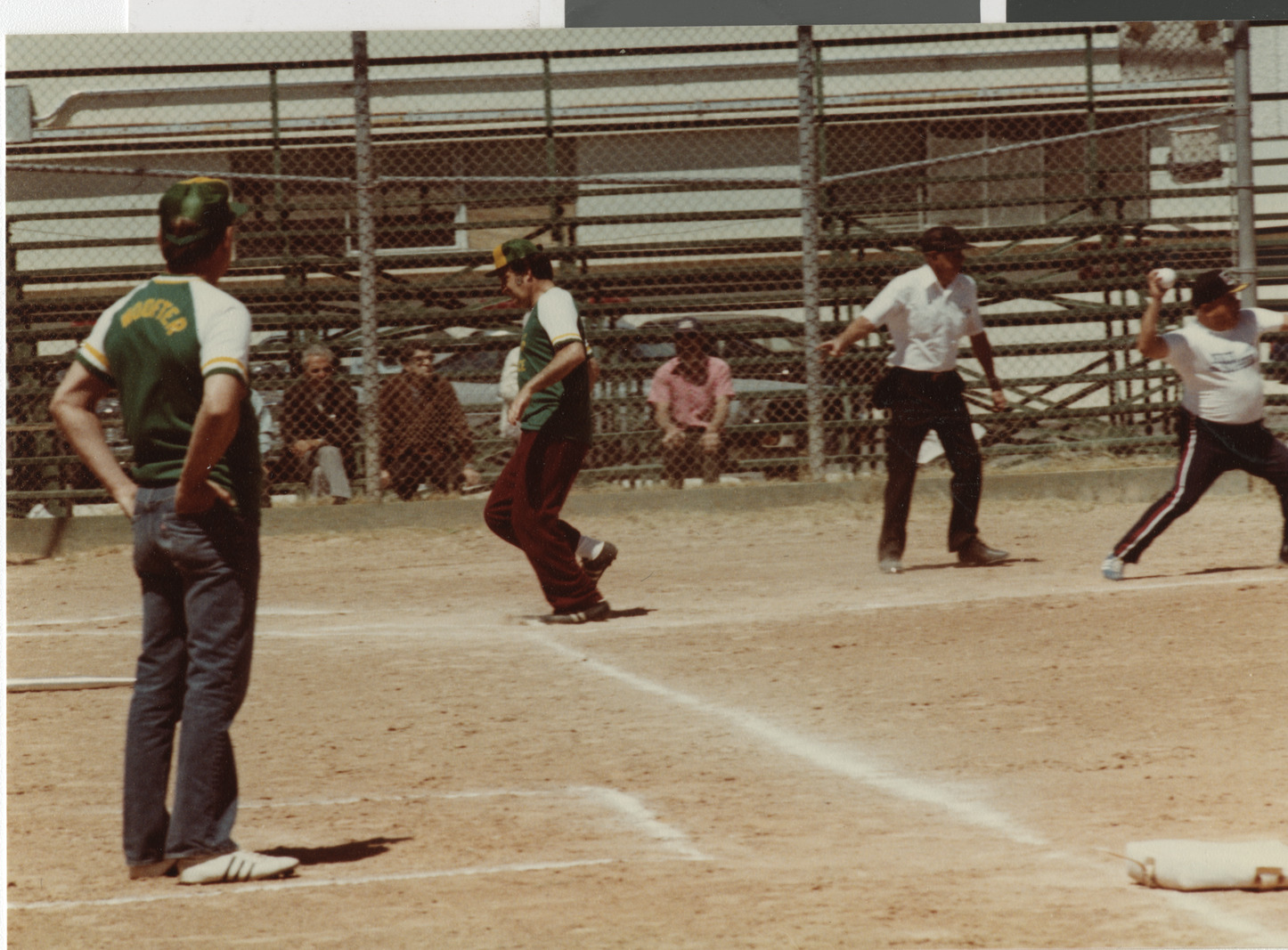 Photograph of a softball game