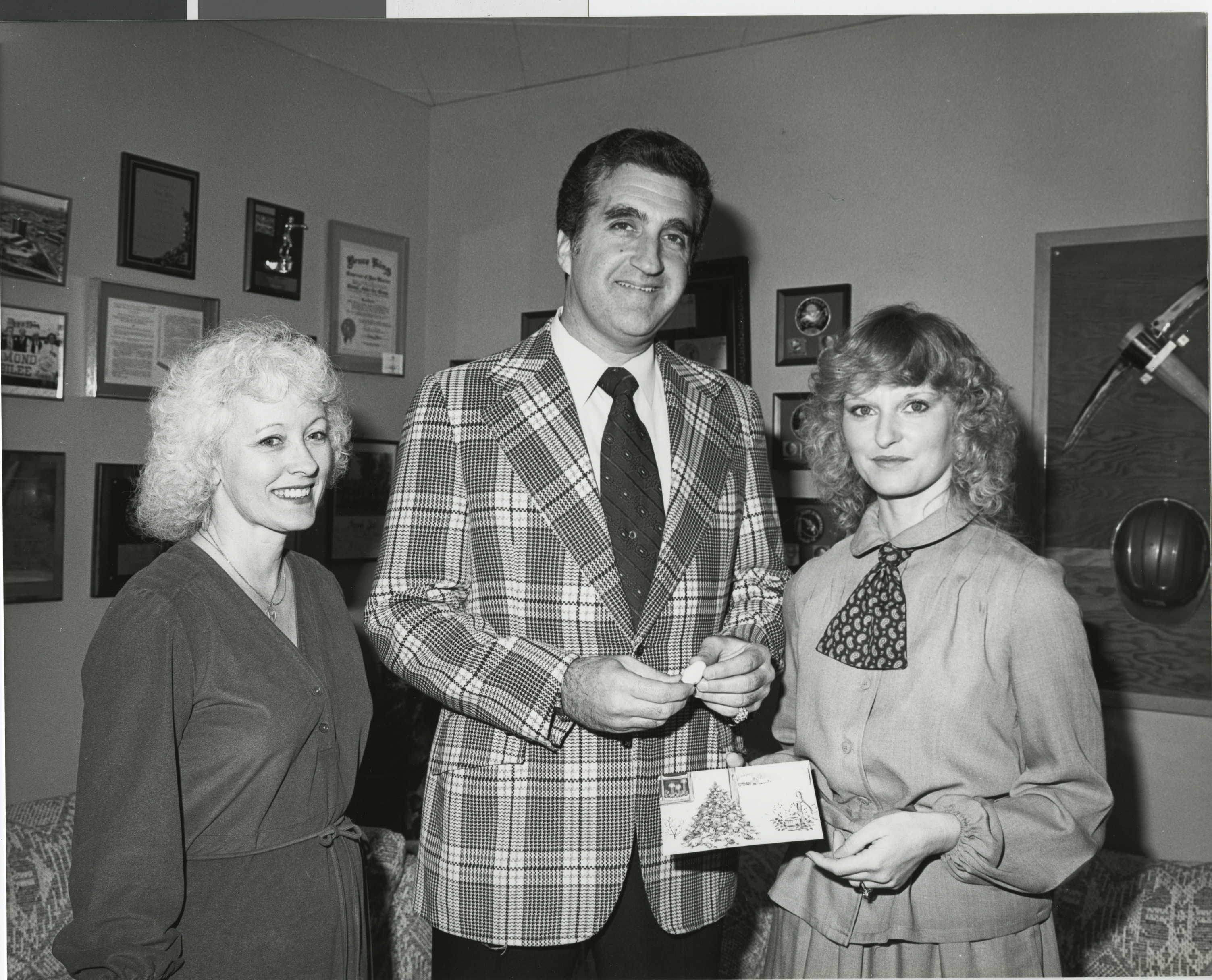 Photograph of Mary Coon, Ron Lurie and Sally Brinkman, November 17, 1982