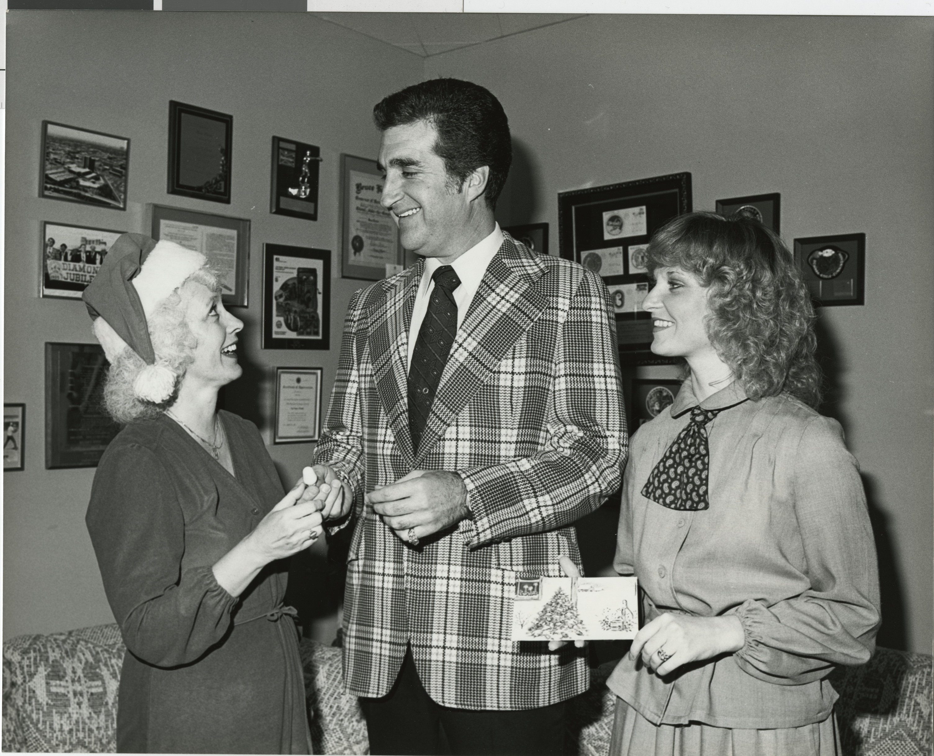 Photograph of Mary Coon, Ron Lurie and Sally Brinkman, November 17, 1982