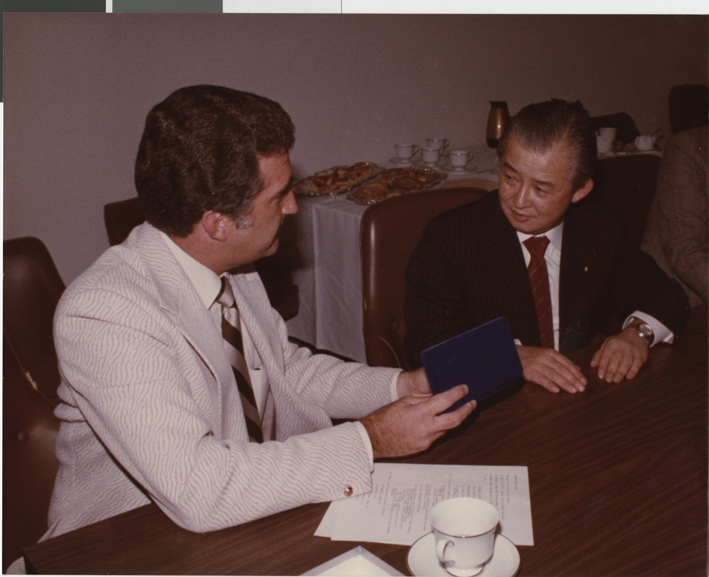 Photograph of Ron Lurie with Yoshiro Hayashi, October 1, 1982