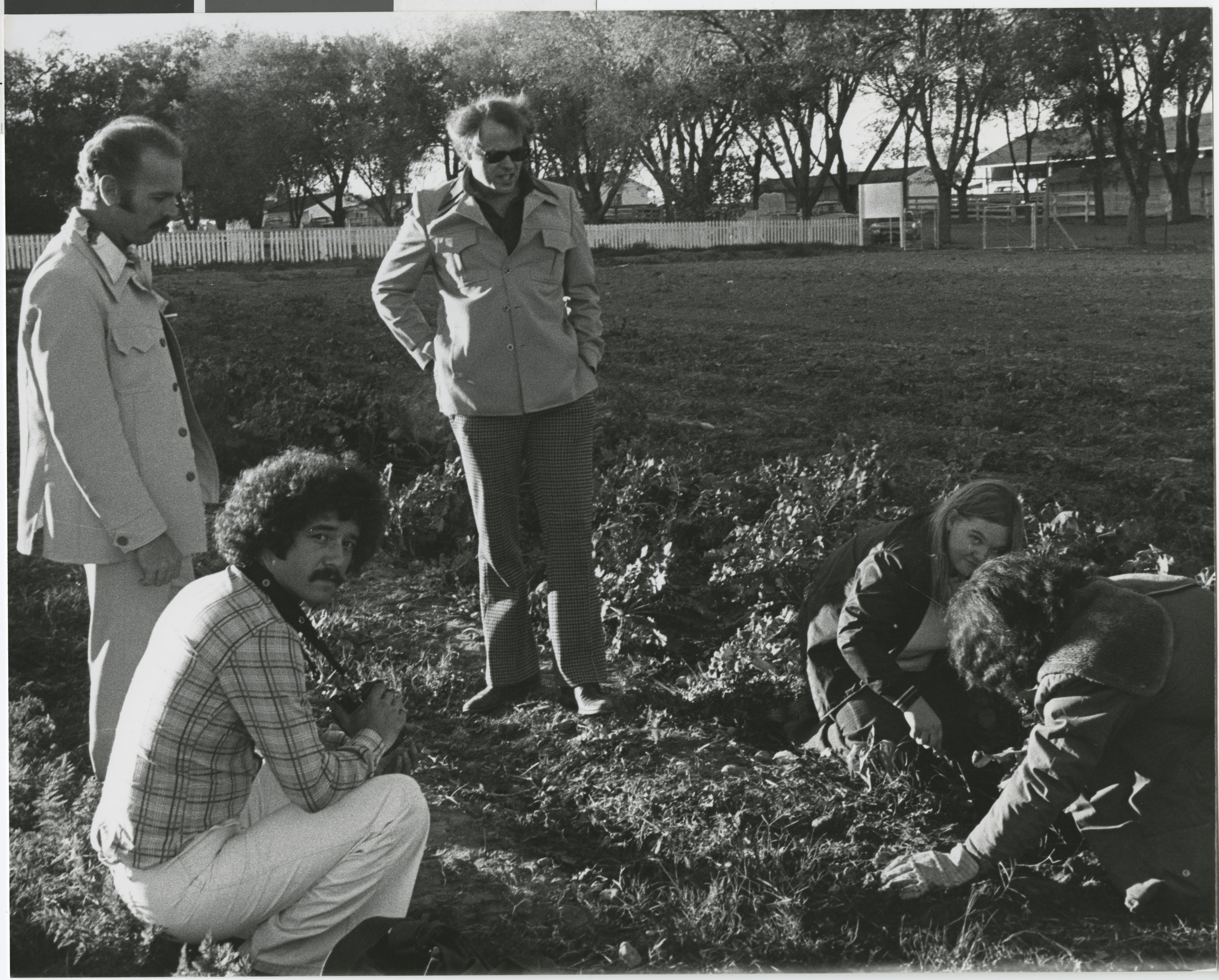 Photograph of community members planting trees and vegetables