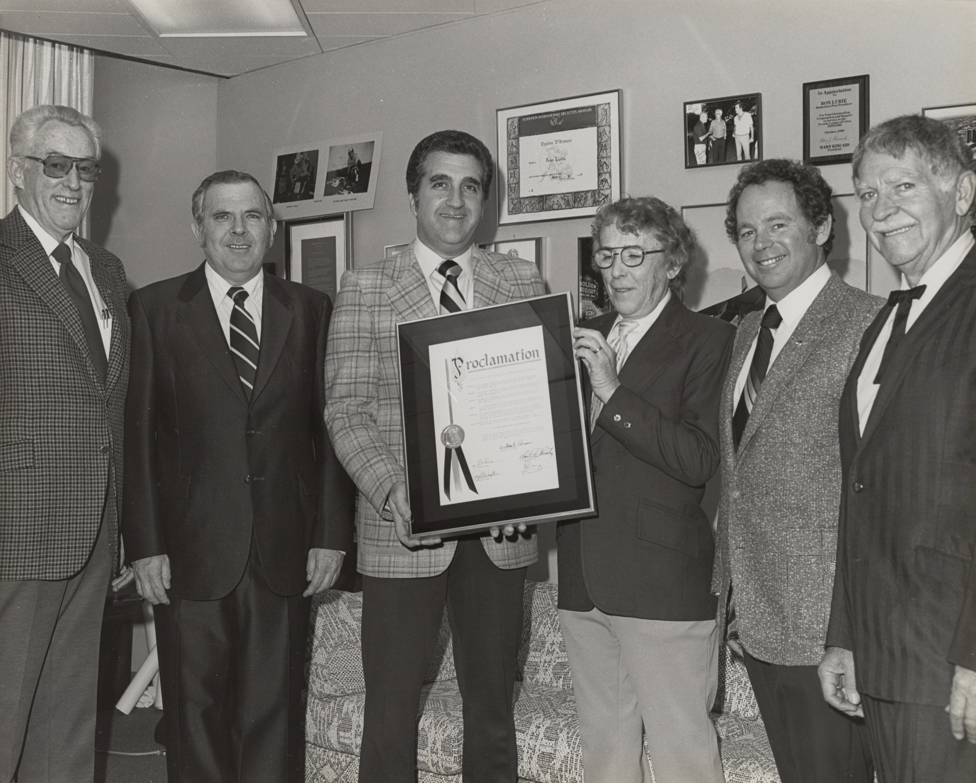 Photograph of Ron Lurie giving Proclamation