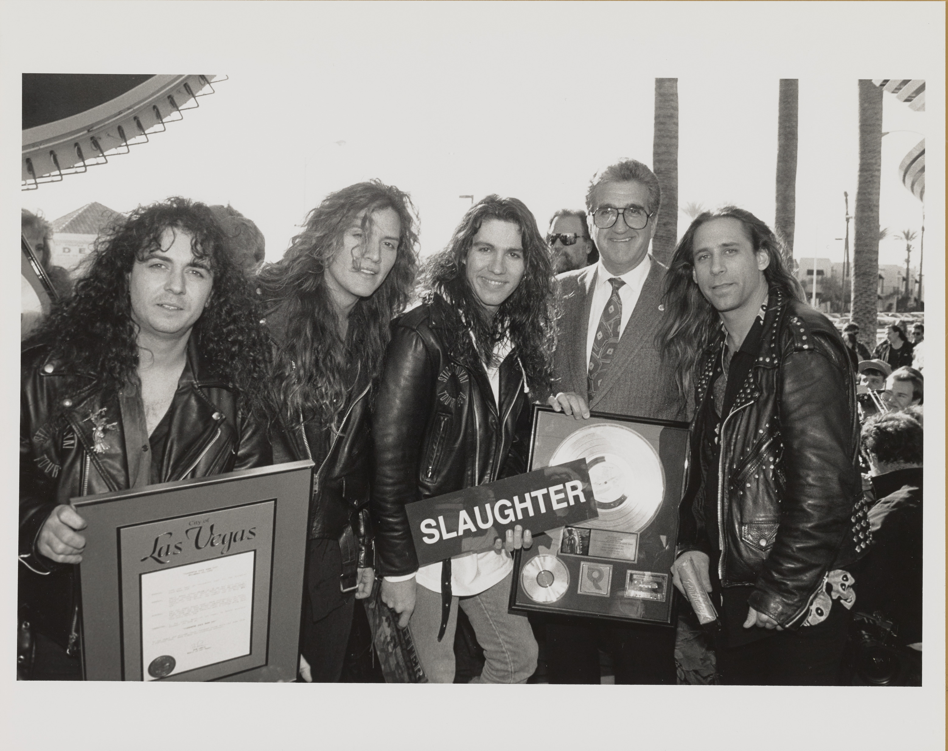 Photograph of Ron Lurie with Slaughter (band)