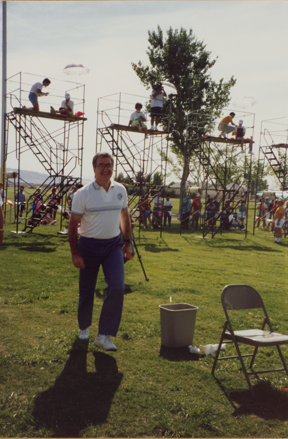 Photograph of Ron Lurie at obstacle course event