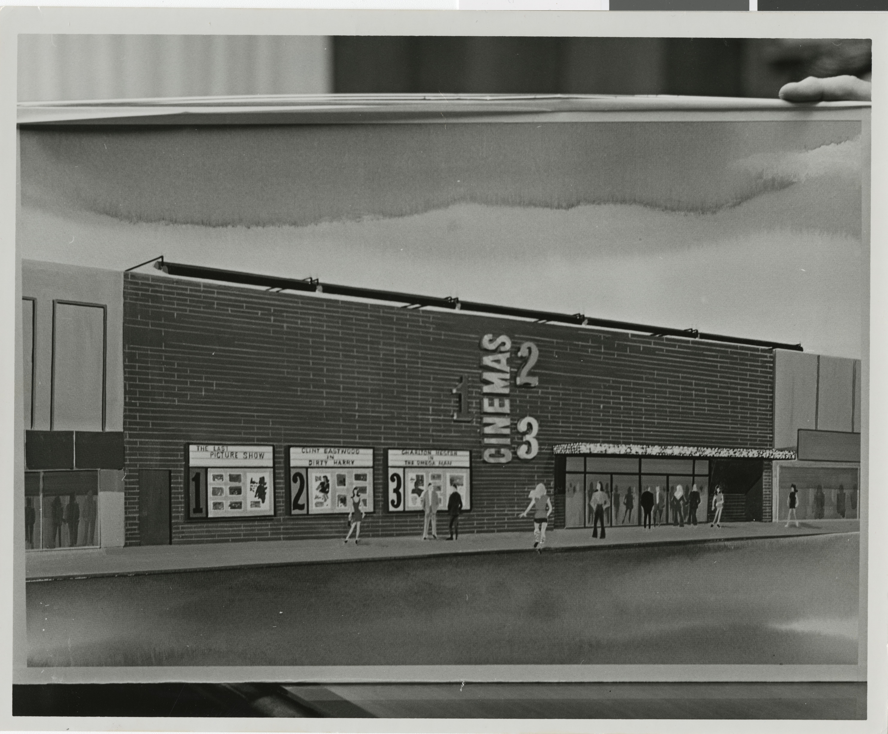 Photograph of a rendering of Cinemas 1-2-3