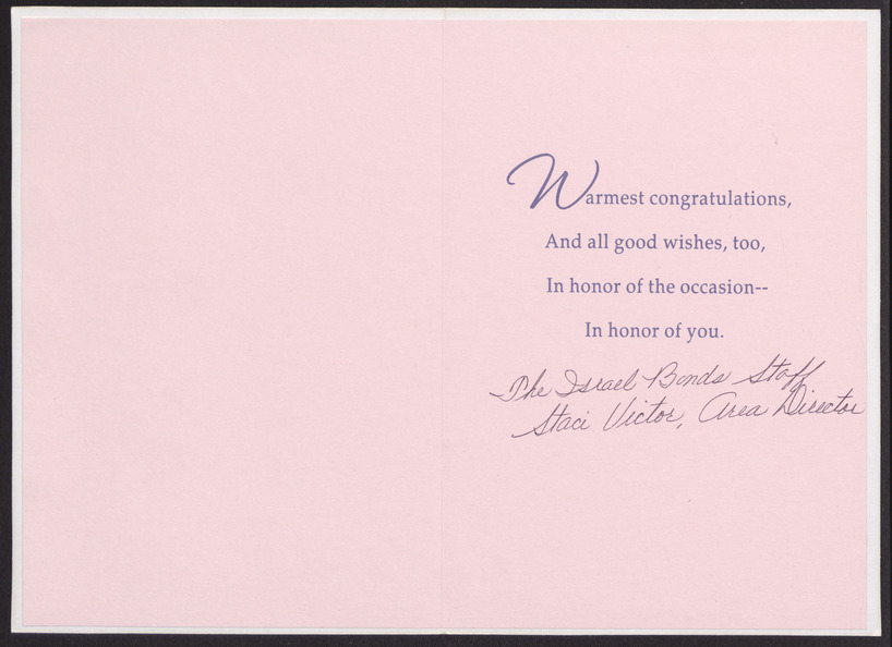 Card from Staci Victor to Edythe Katz (Las Vegas, Nev.), no date, inside