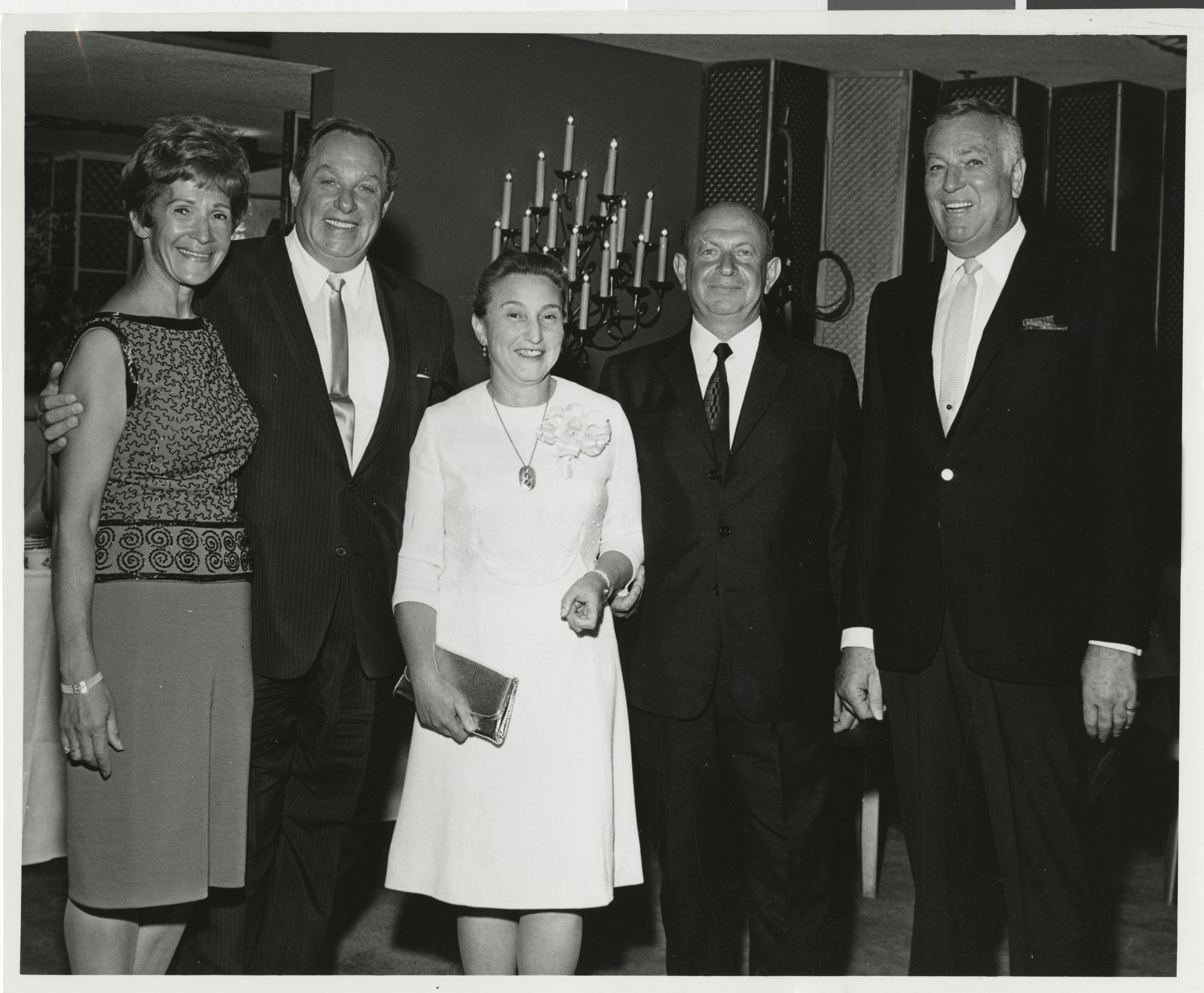 Photograph of Fran Cohen, Carl Cohen, Mrs. Mann, Dr. Kalman Mann, and Jack Entratter