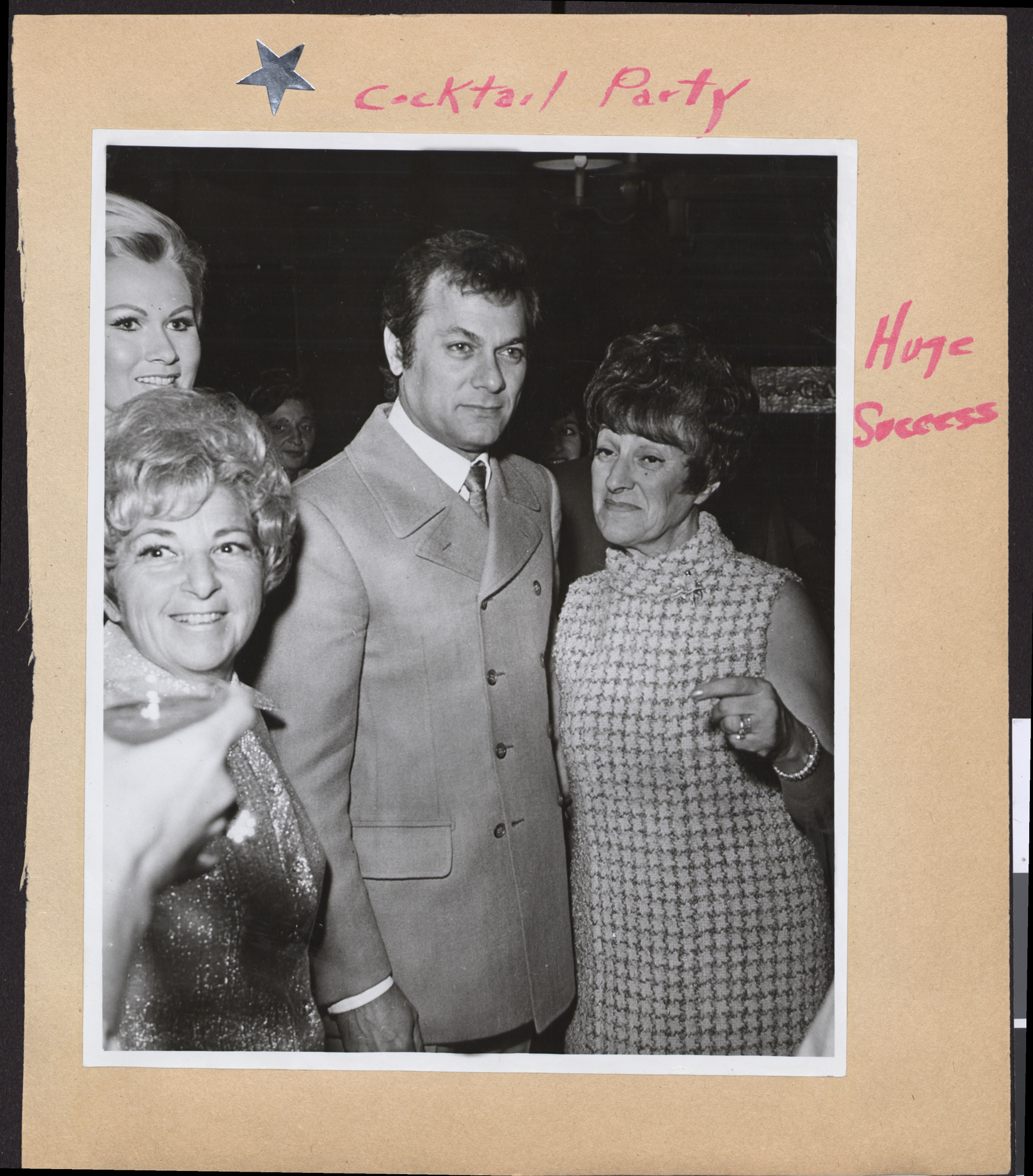 Cocktail Party, Bonanza Hotel: Photograph of Tony Curtis with Lillian Miller