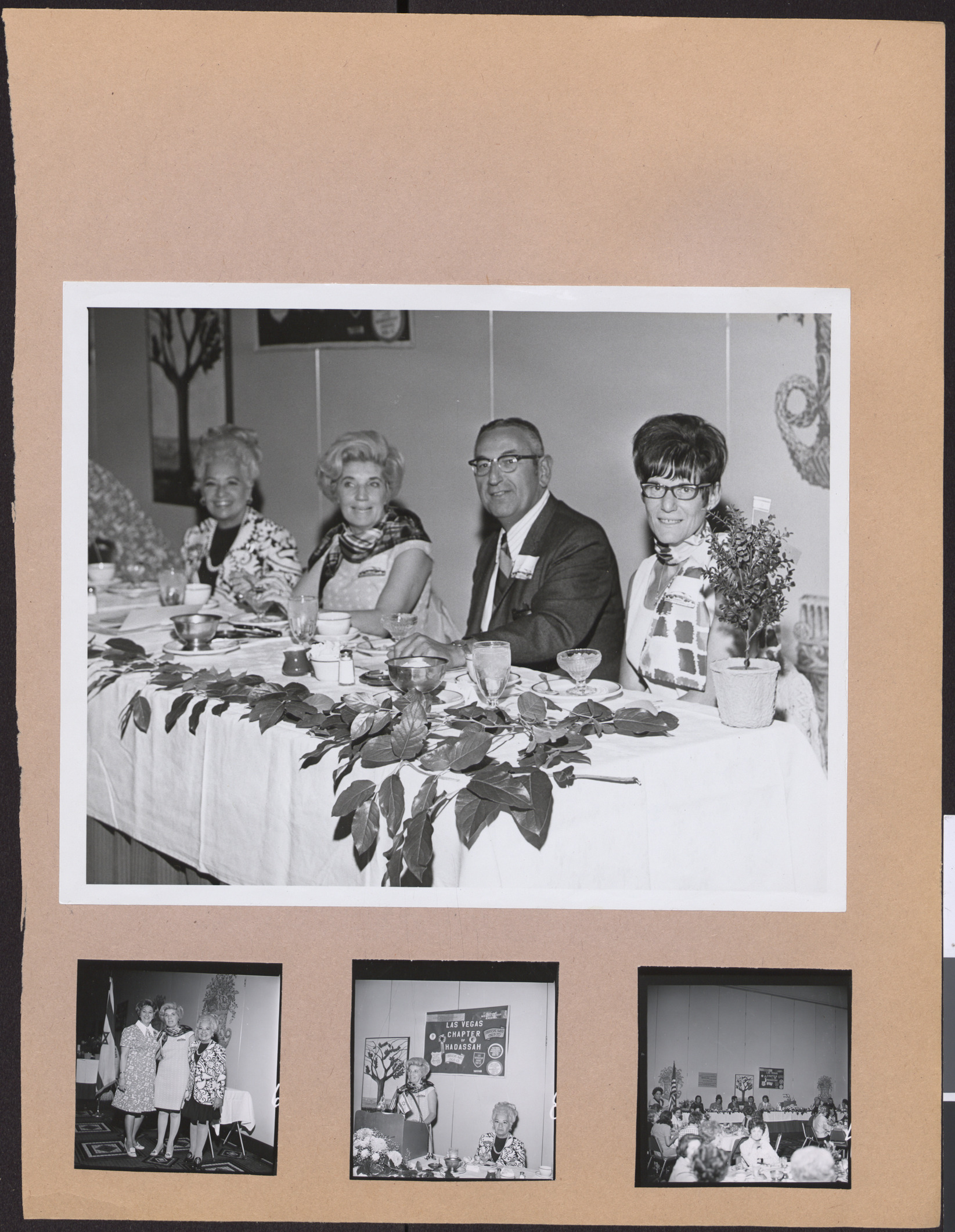 Four photographs of Hadassah membership luncheon