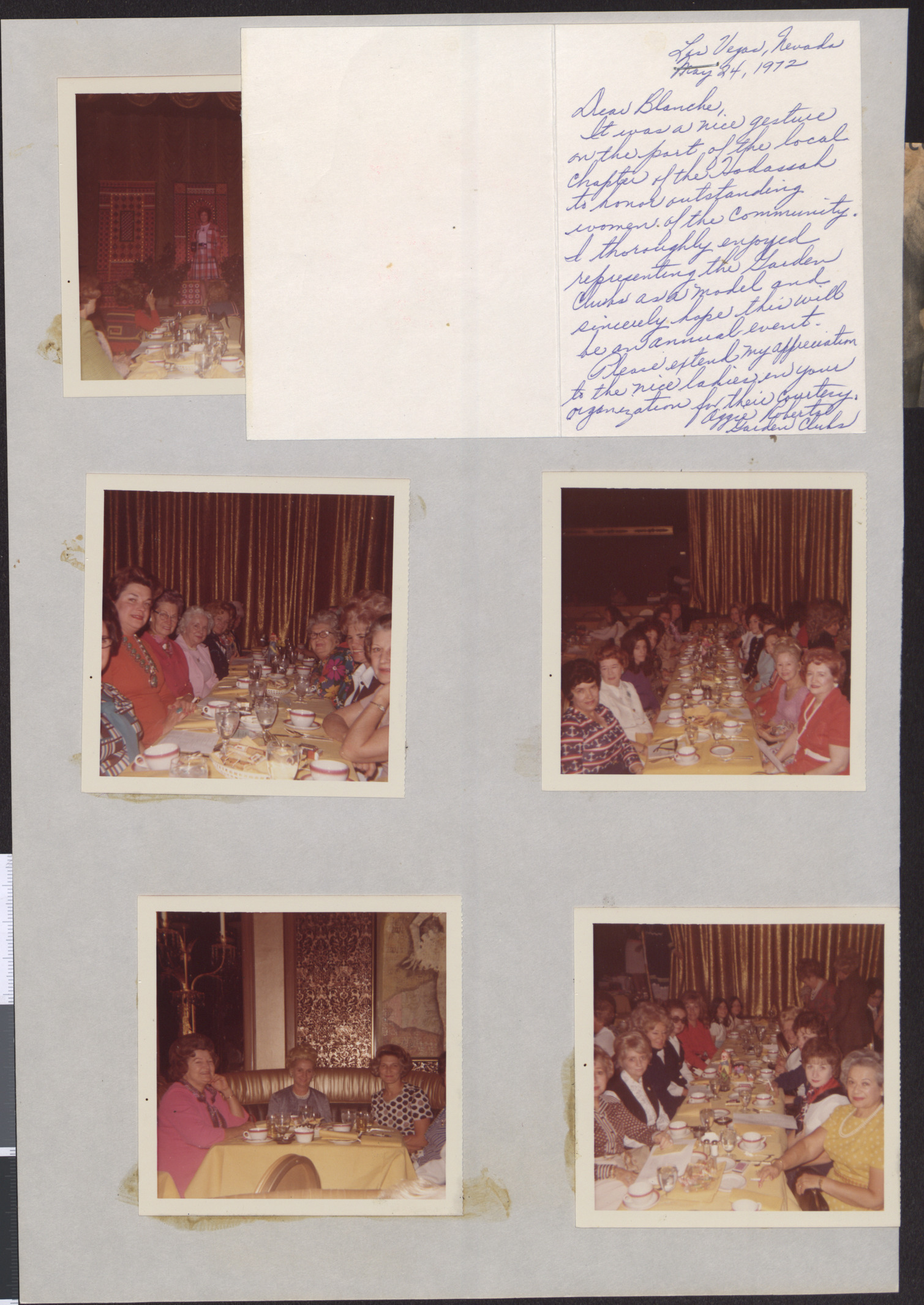 Greeting card from Aggie Roberts to Blanche Stein (Las Vegas, Nev.), May 24, 1972