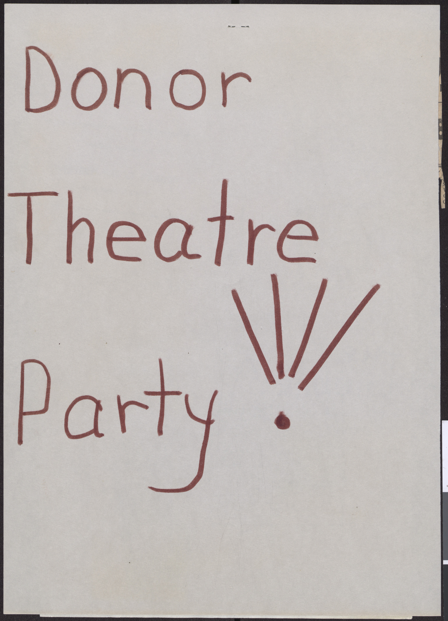 Inscription: Donor Theatre Party!