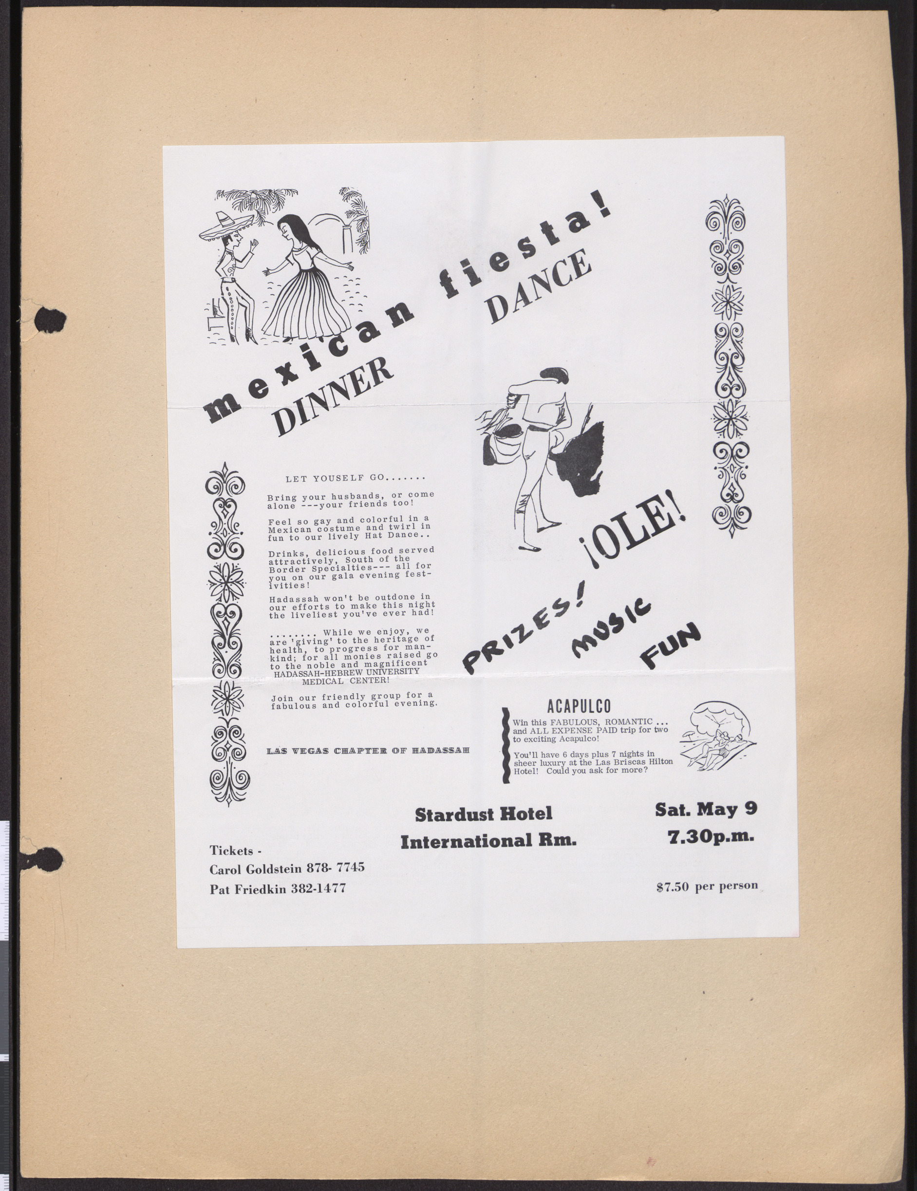 Event flyer for Mexican fiesta!, May 9, 1964