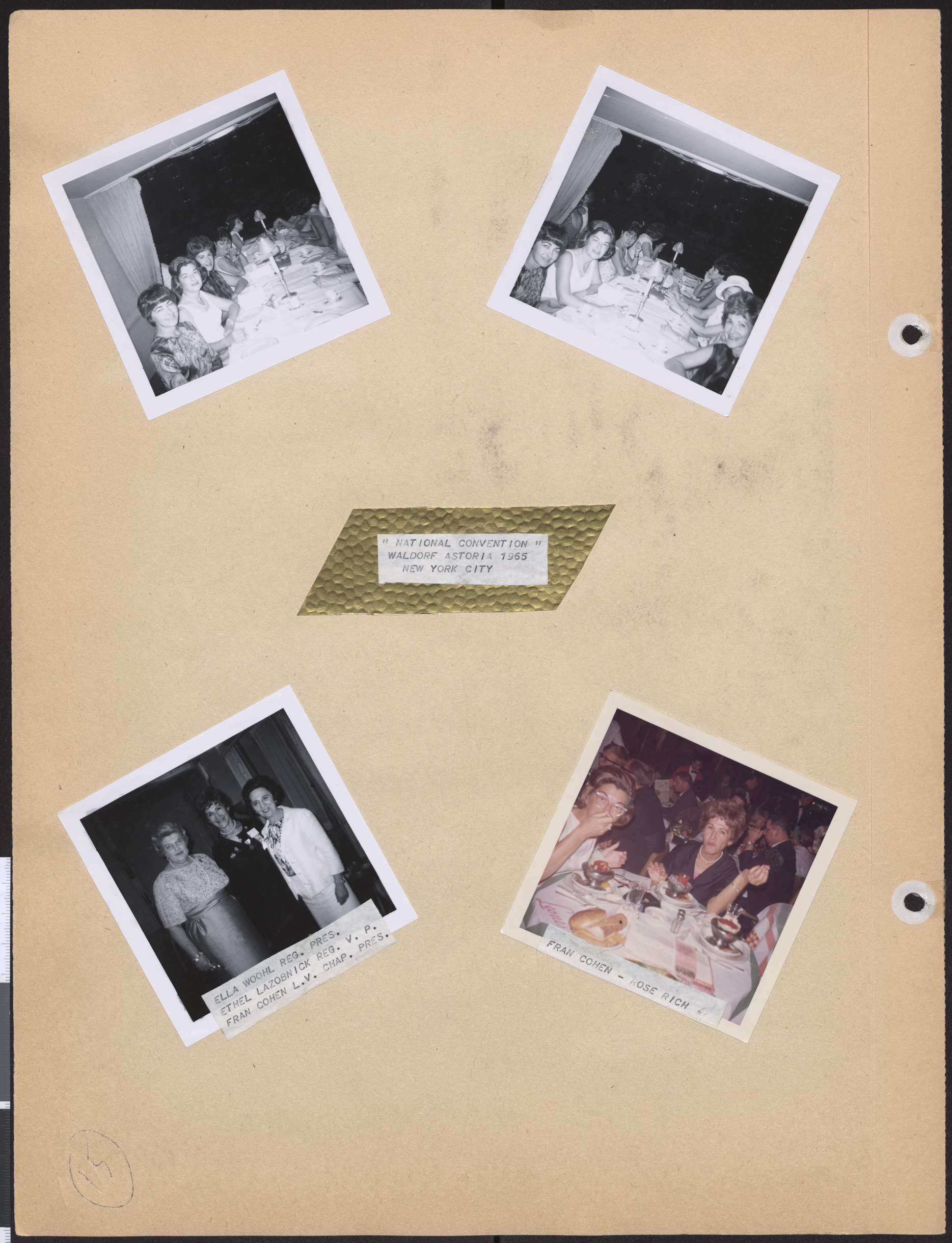 Photographs of Hadassah members at National Convention, Waldorf Astoria, New York, 1965