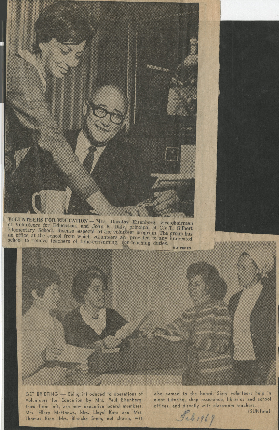 Newspaper clippings, Get Briefing, Las Vegas Sun, February 1969