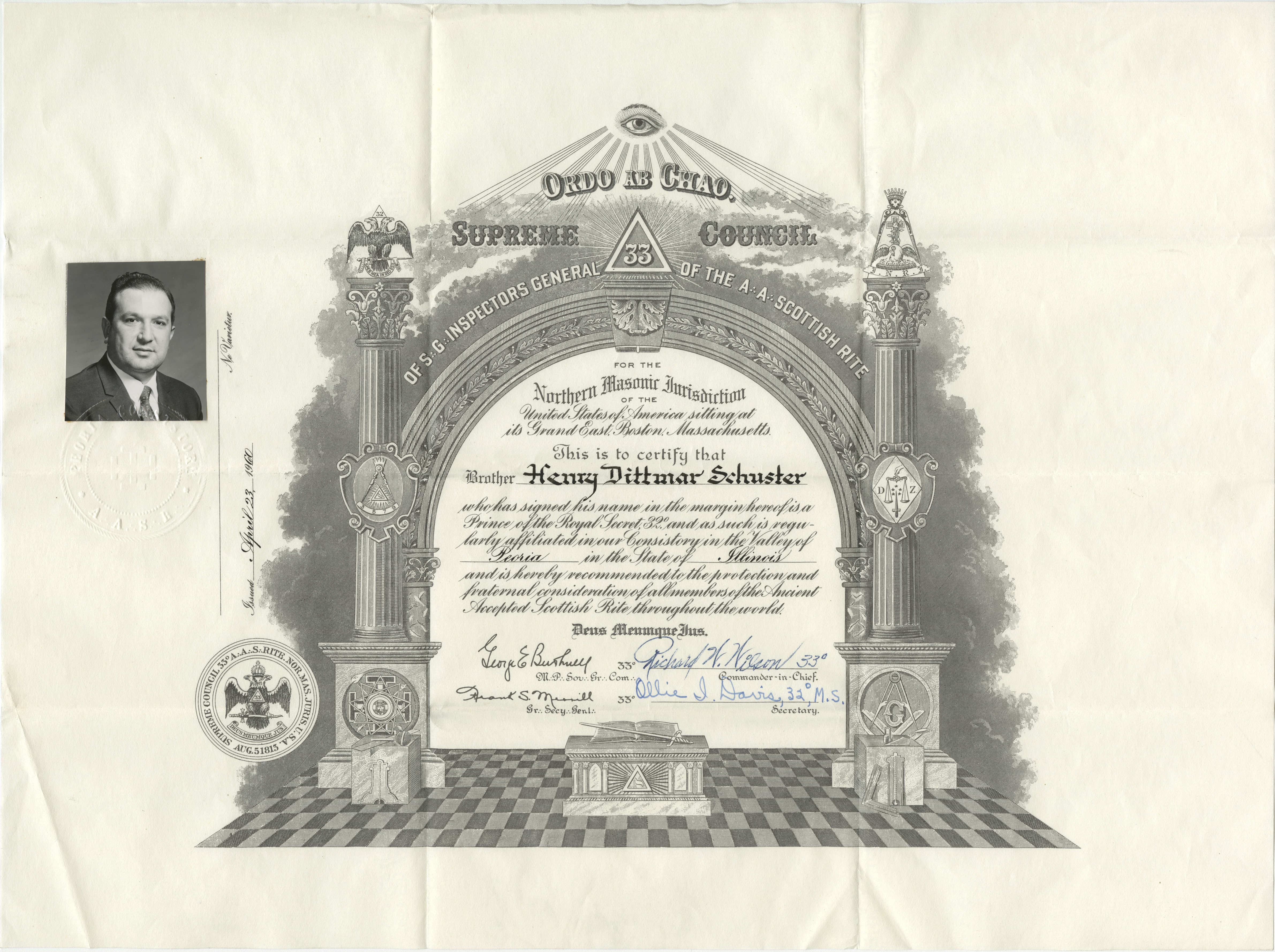 Certificate, 1960