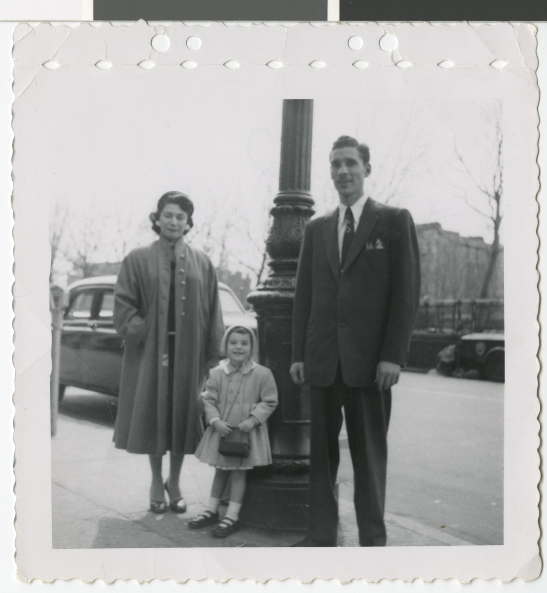 Photograph of Shelley (Levine) Berkley with her parents, 1950s