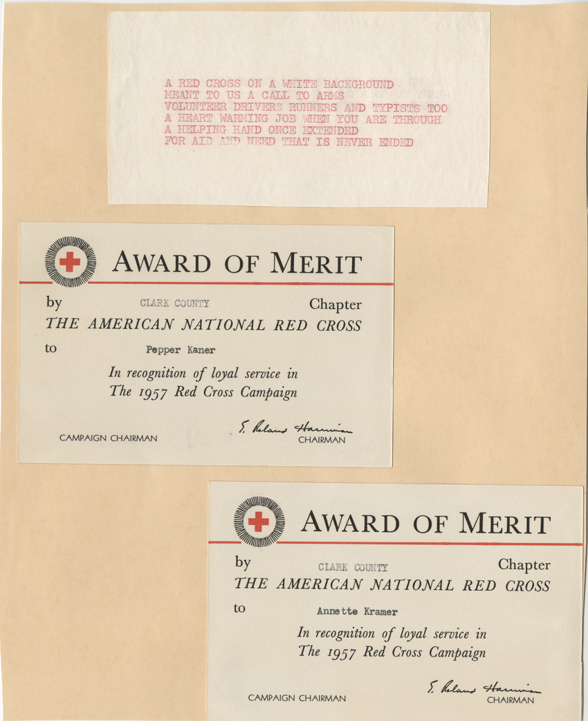 Awards of Merit from the American National Red Cross