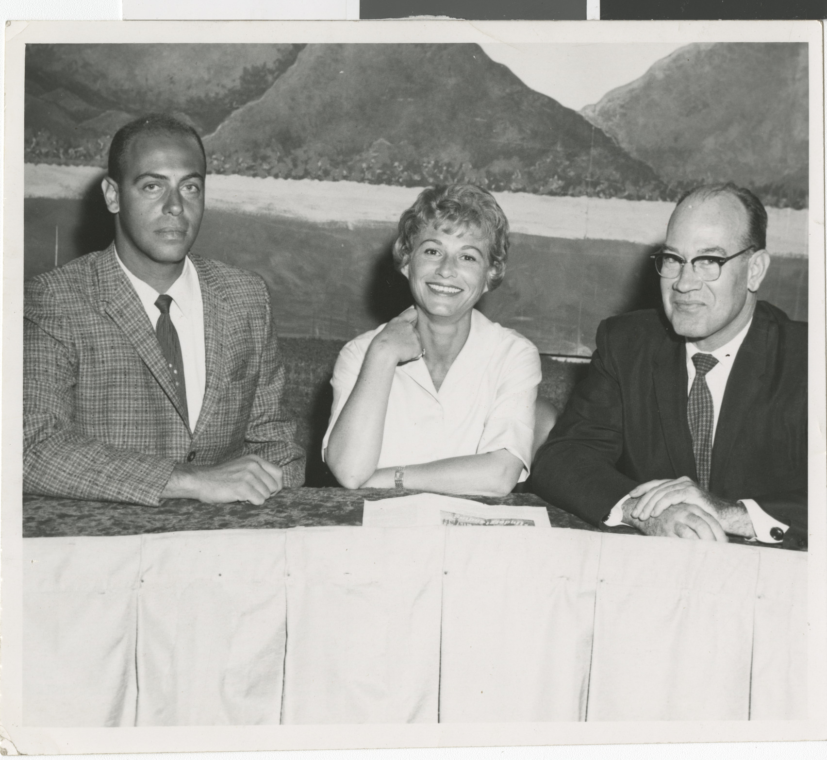 Photograph of Neil Galatz, Eileen Brookman, and unidentified man