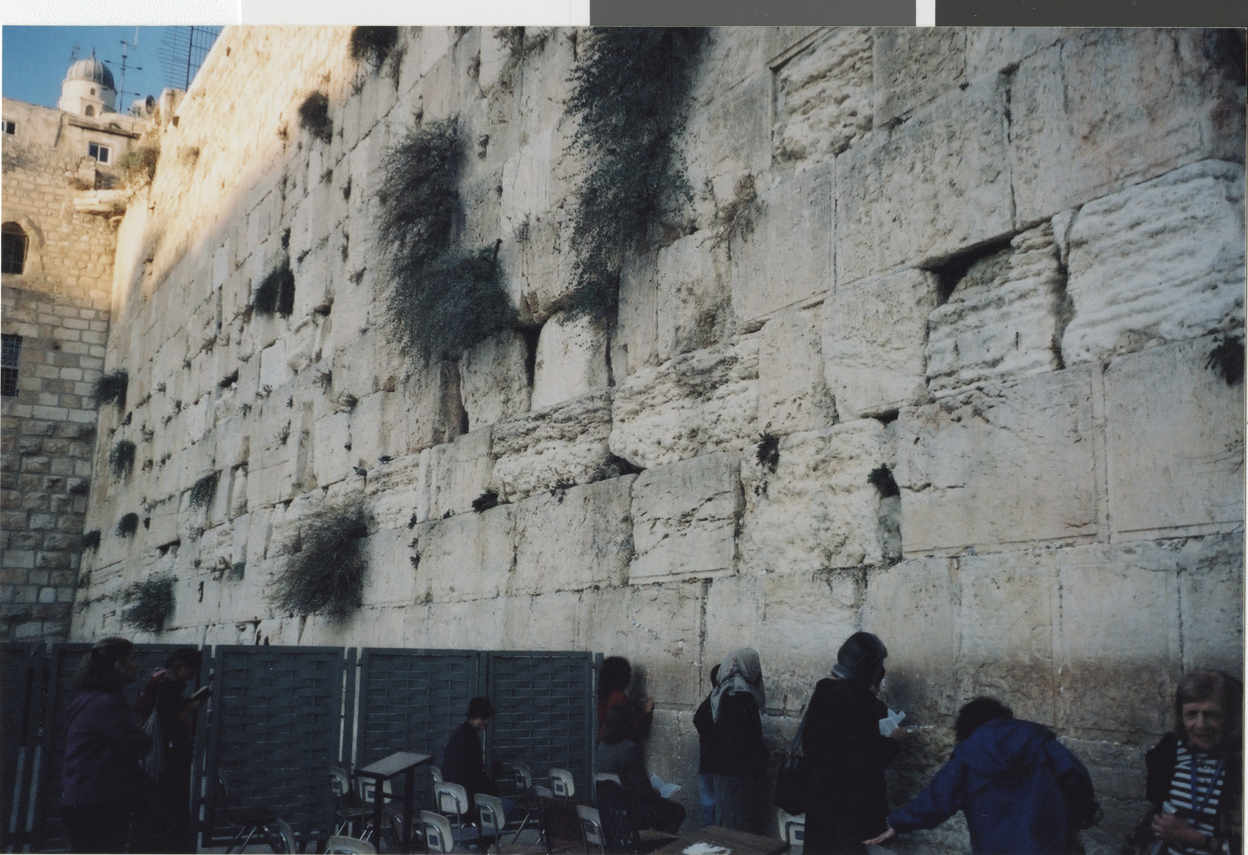 Photograph at the western wall of the Temple Mount in Jerusalem