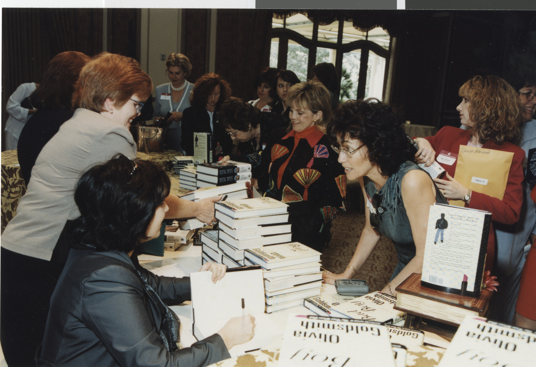 Photograph of a book signing by author Olivia Goldsmith