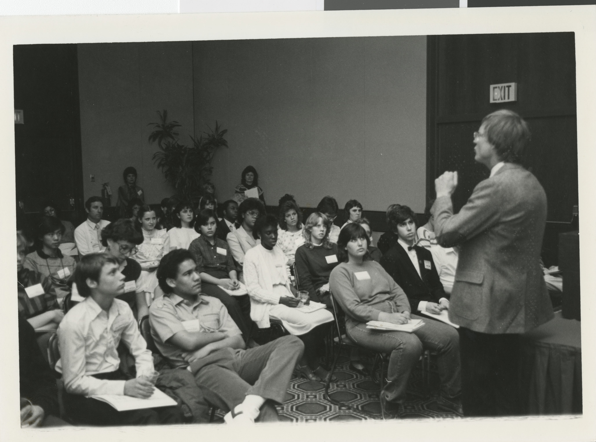 Photograph of Holocaust Conference Teaching session at Holiday Inn Breakfast Room, 1984