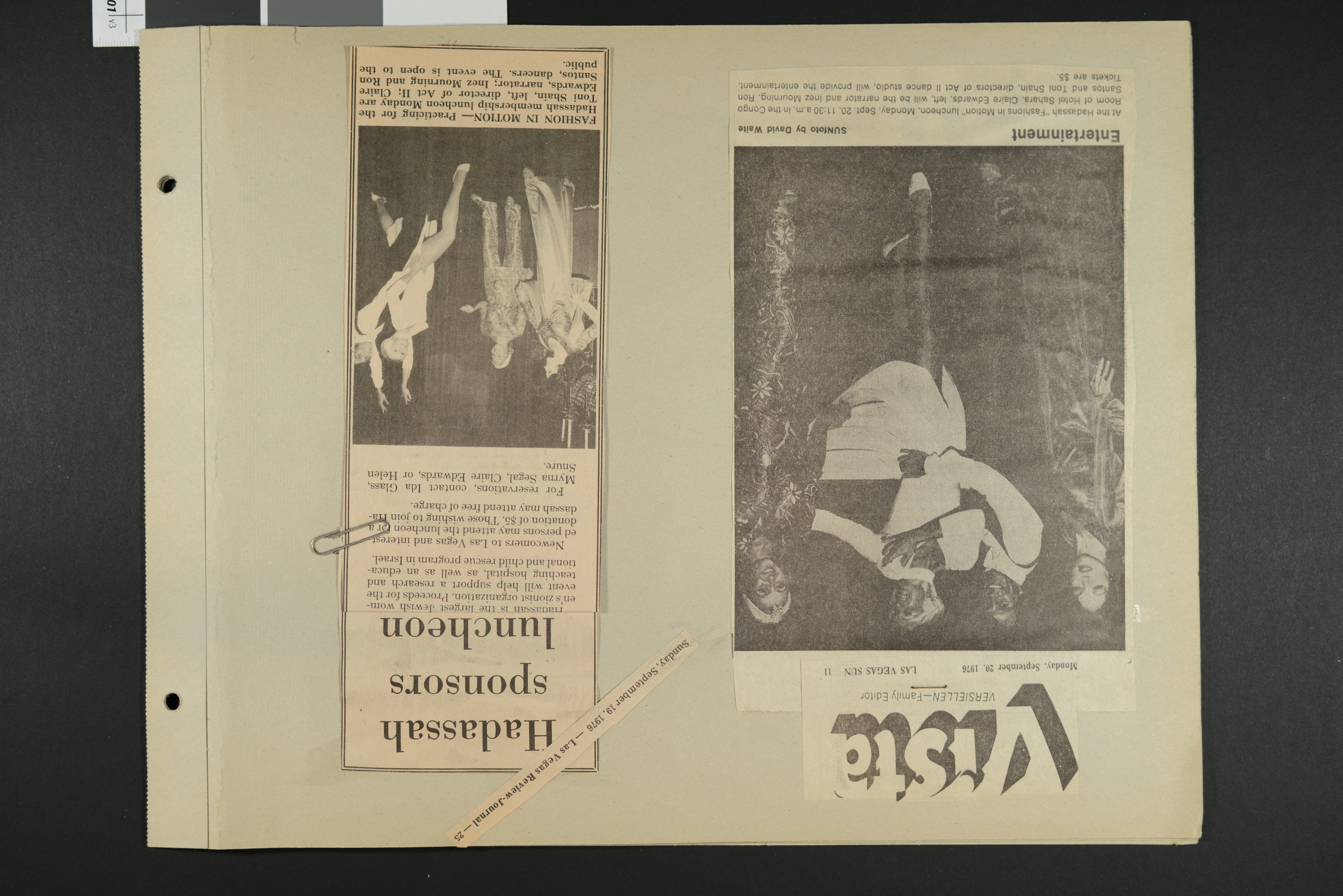 Newspaper clippings about Hadassah donor luncheon