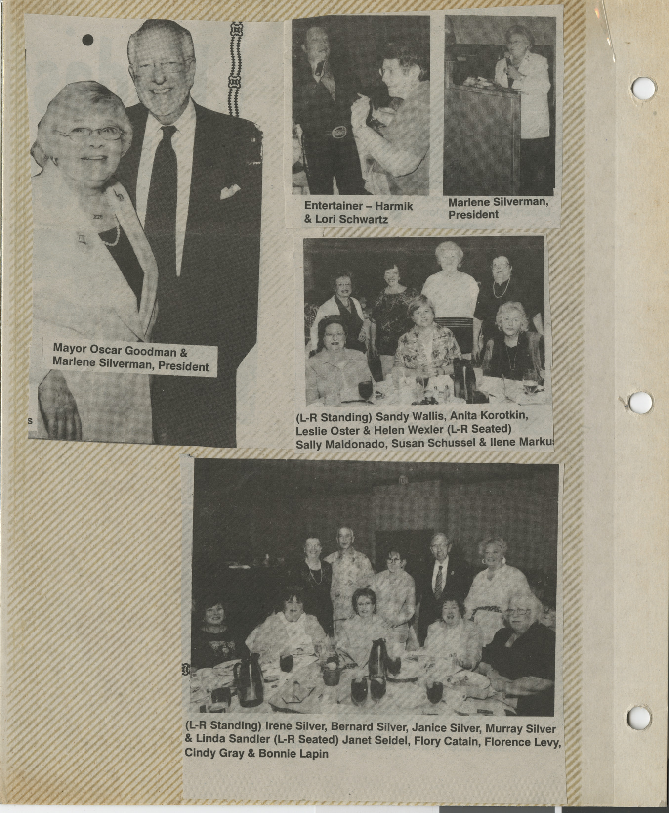 Newspaper clippings for Hadassah event, publication and date unknown