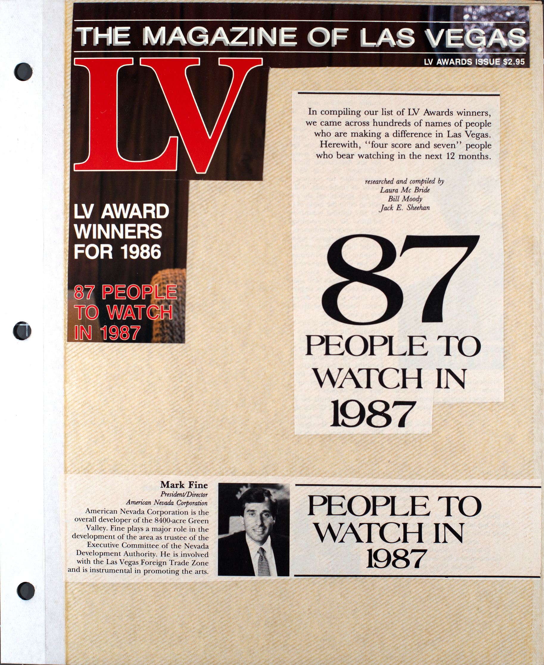 Clipping, Eighty Seven people to watch in 1987, LV magazine
