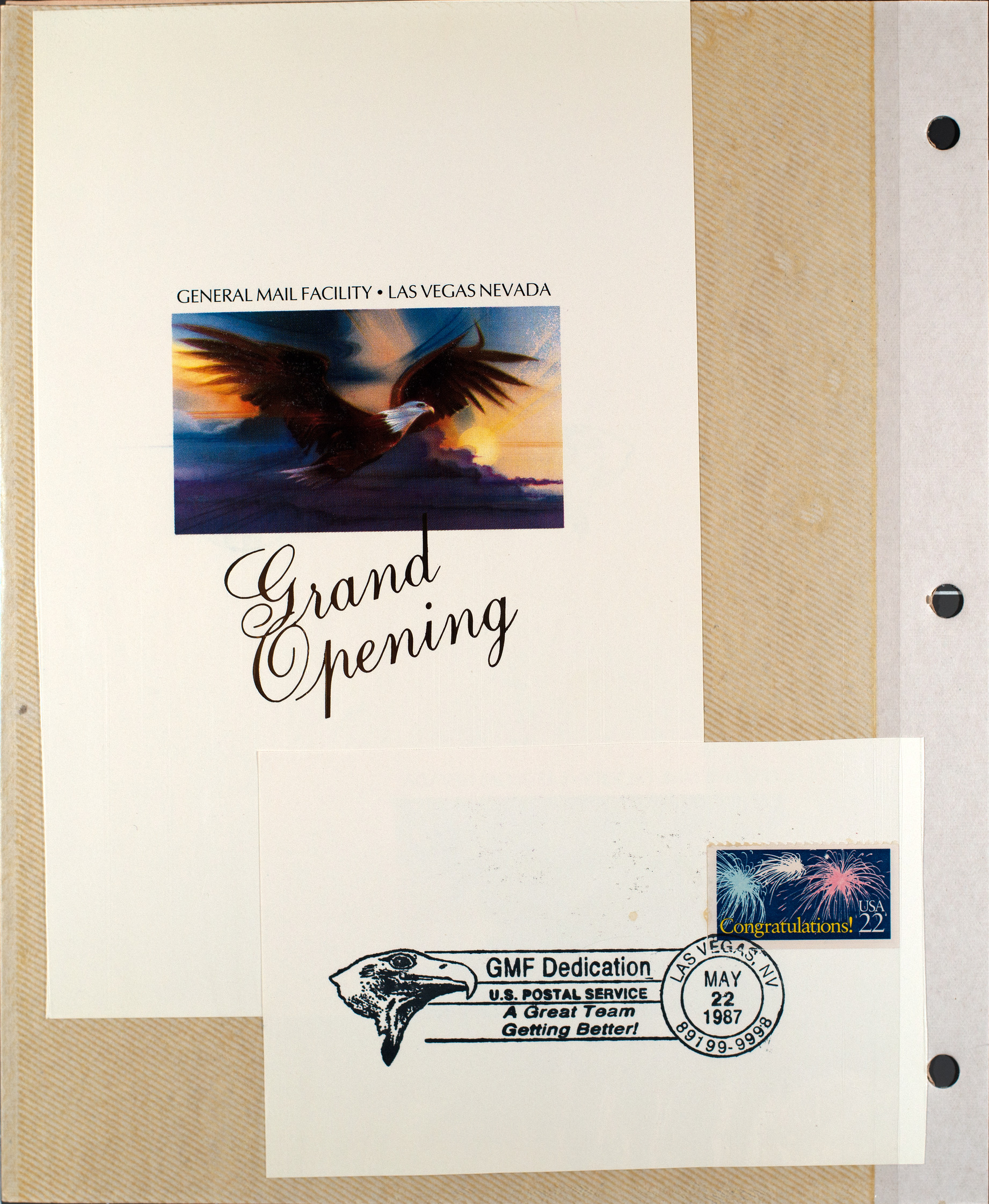 Program for the grand opening of the general mail facility in Las Vegas, Nevada