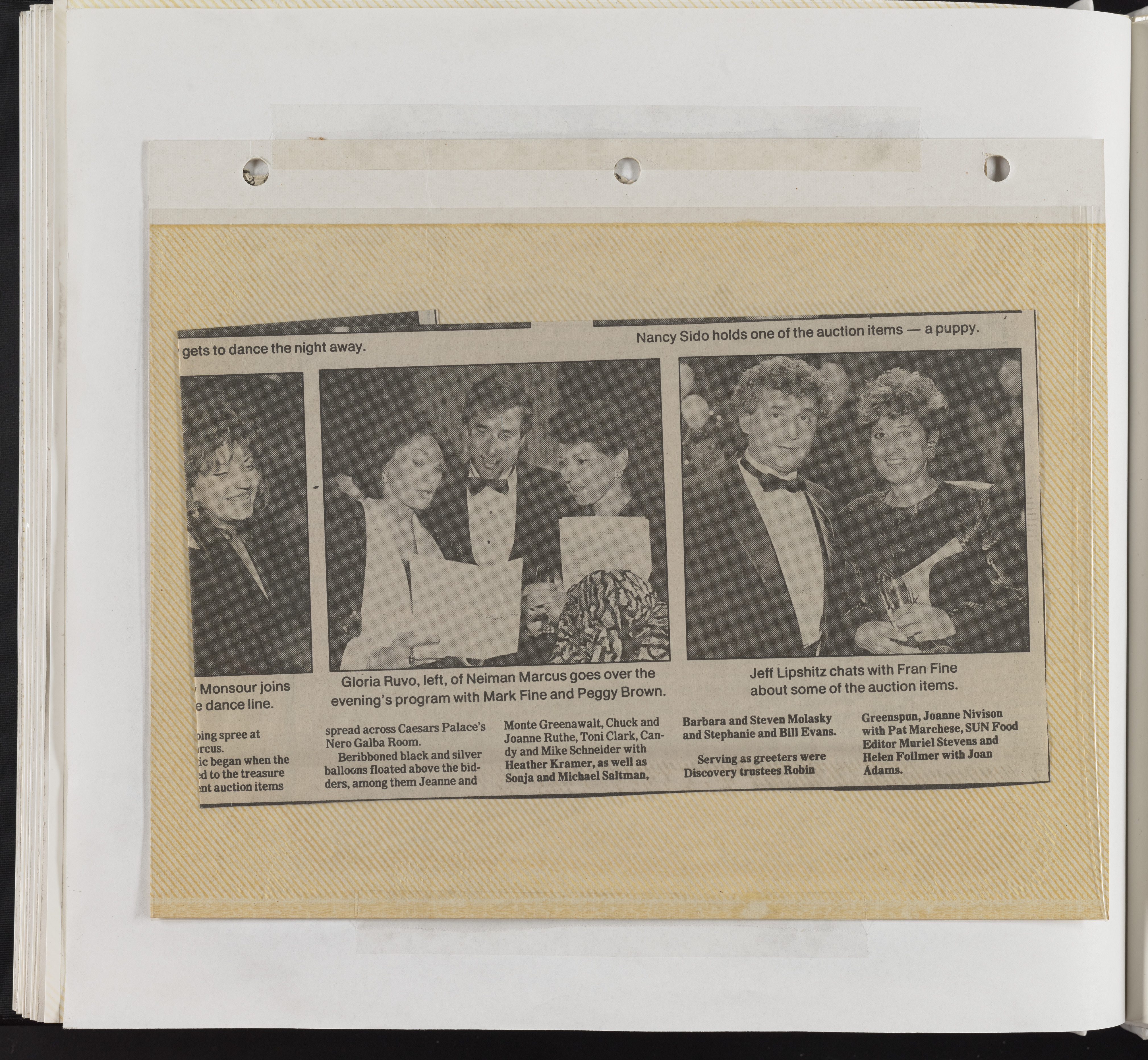 Newspaper clipping, Mark Fine and others at an event