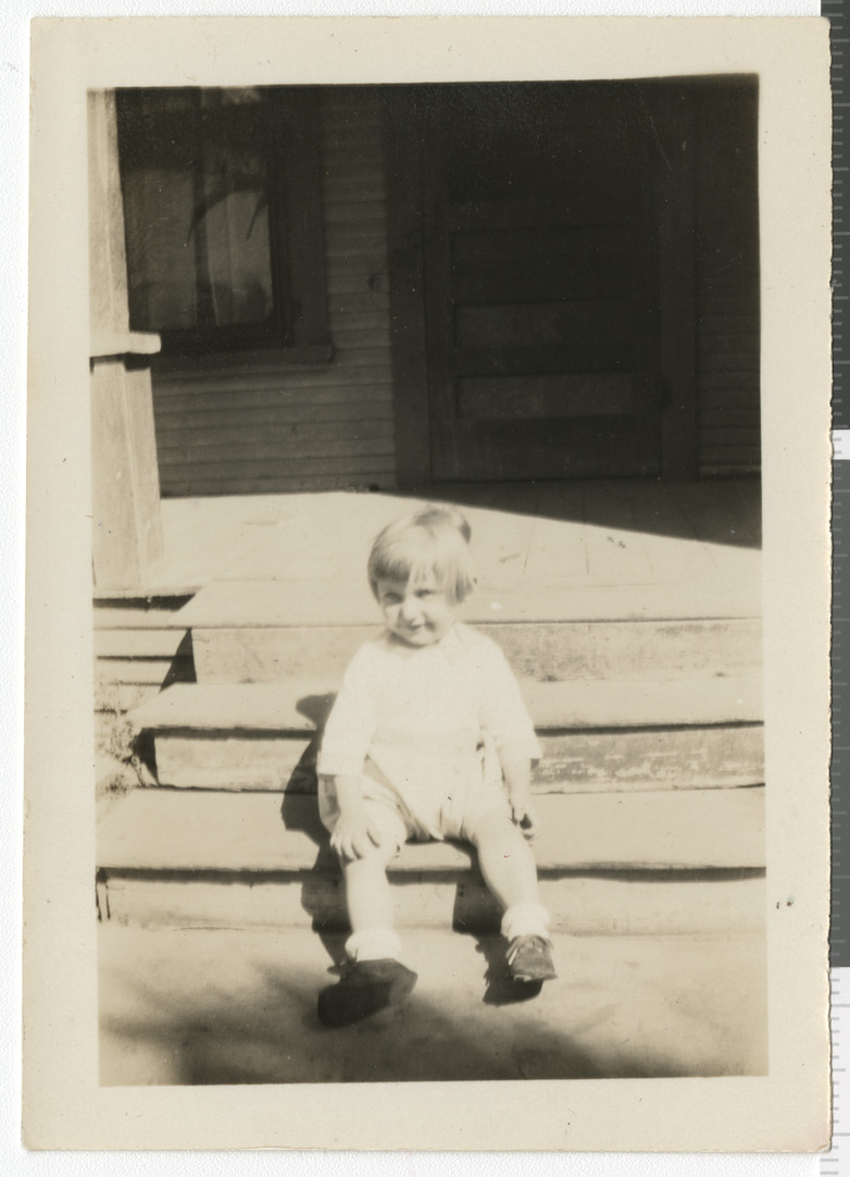 Photograph of Adele Salton (Baratz) as a toddler, 9th Street, circa 1930